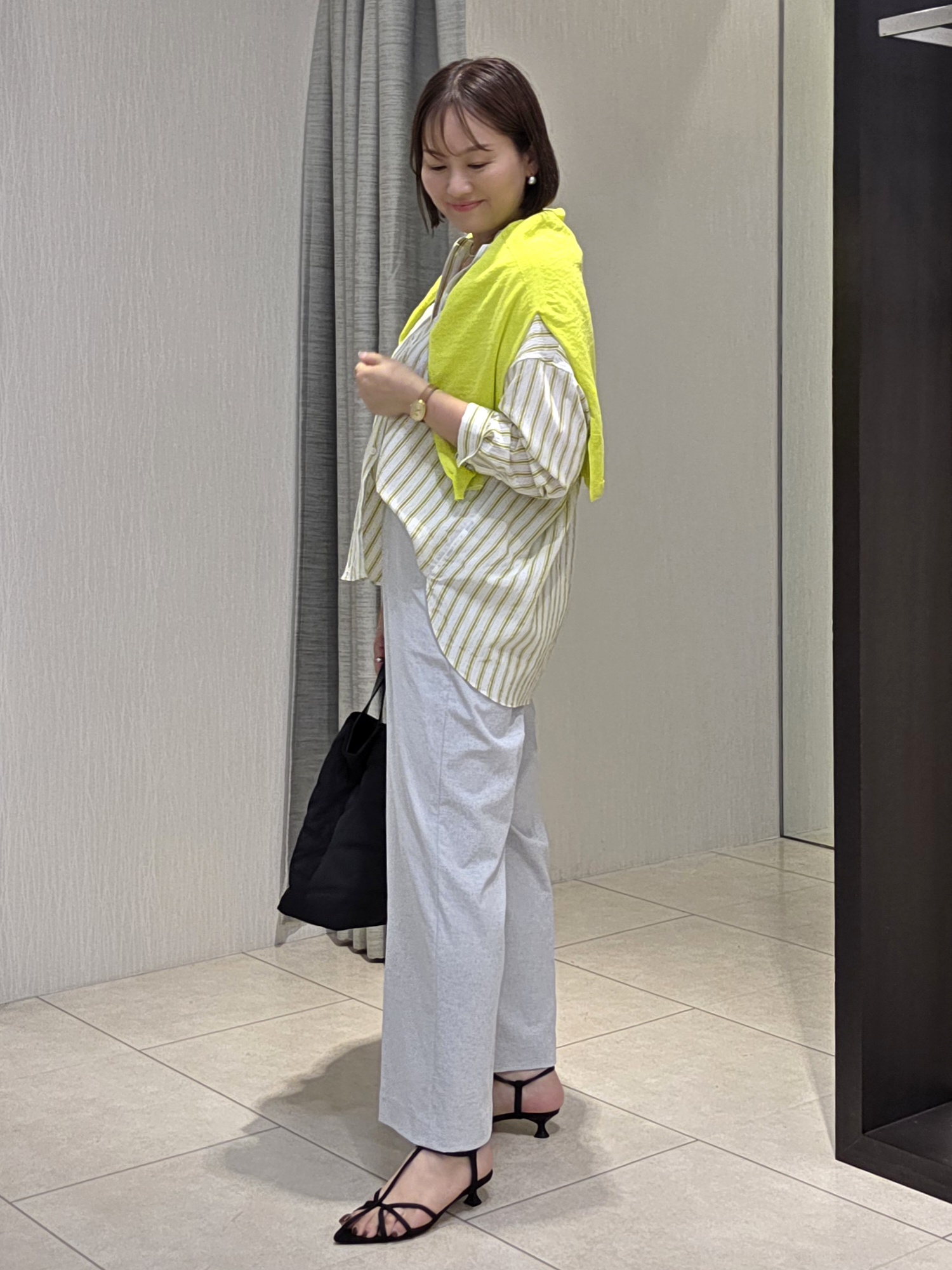 naokoさんの「UNTITLED｜ストライプシャツ」を使ったコーディネート
