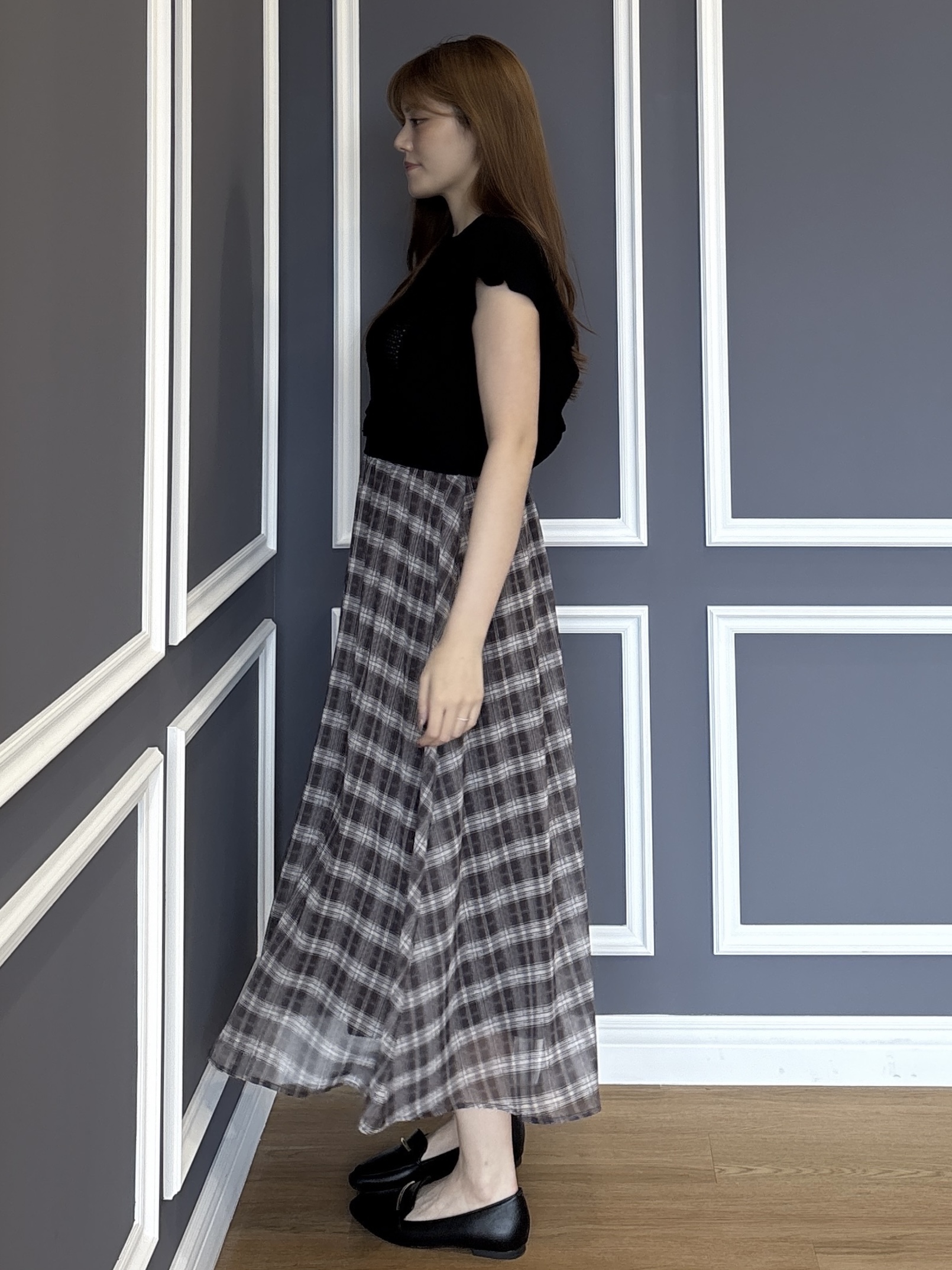 sayaさんの「grove｜【低身長さんも選べる着丈・洗濯機◎】1枚で華やか 肩フリルニットドッキングワンピース」を使ったコーディネート