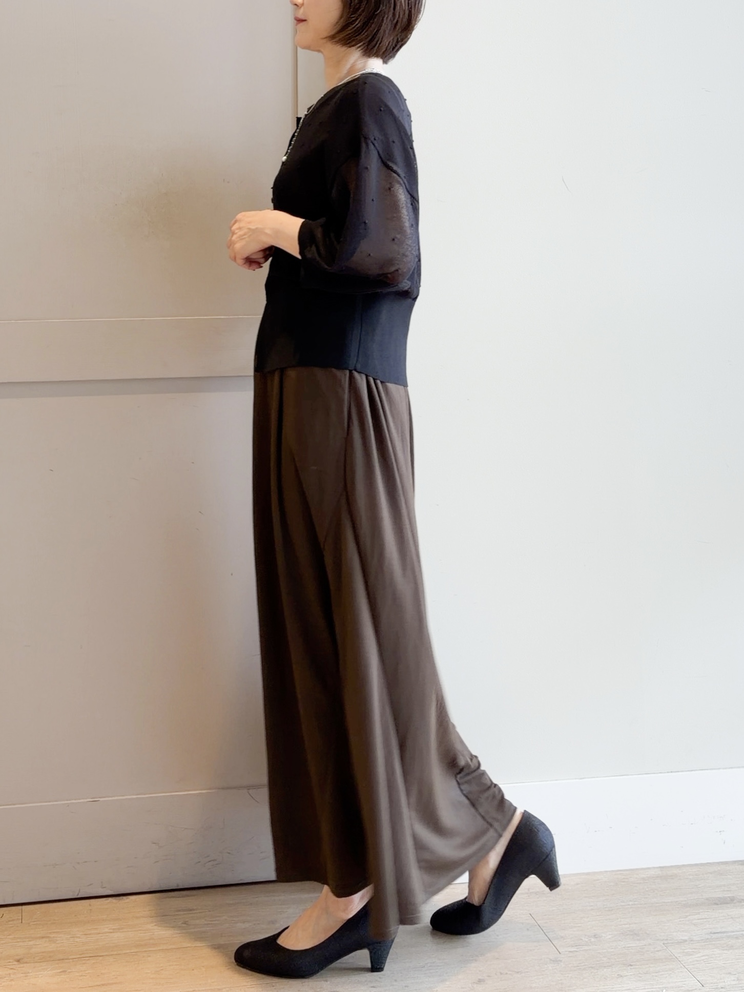 yamakoさんの「grove｜シアードットカーディガン」を使ったコーディネート