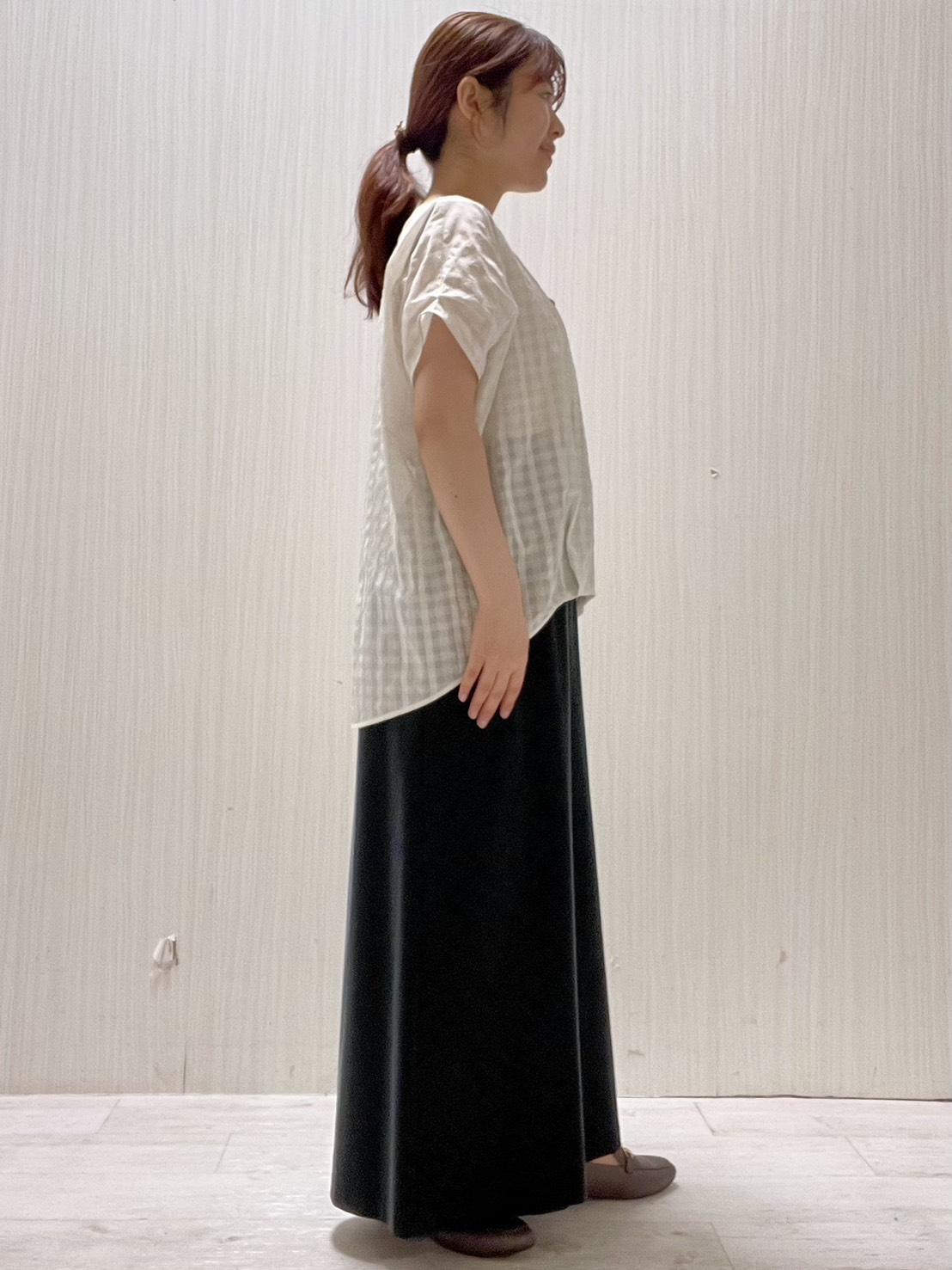 Mさんの「UNTITLED｜シアーチェックブラウス」を使ったコーディネート