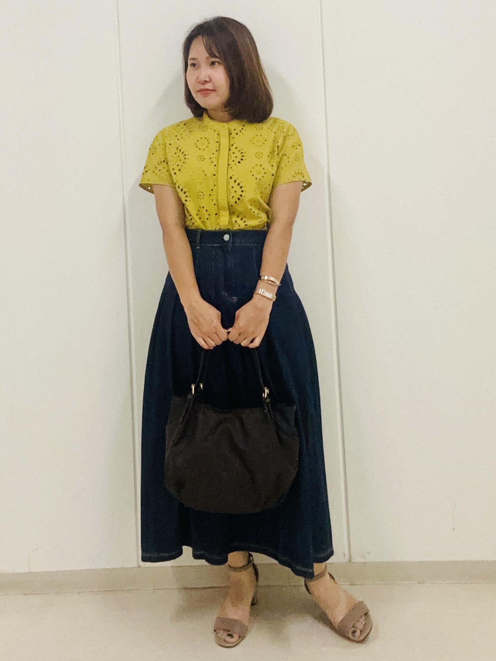 haseさんの「Reflect｜【通勤◎】カットワーク刺繍レース シャツブラウス」を使ったコーディネート