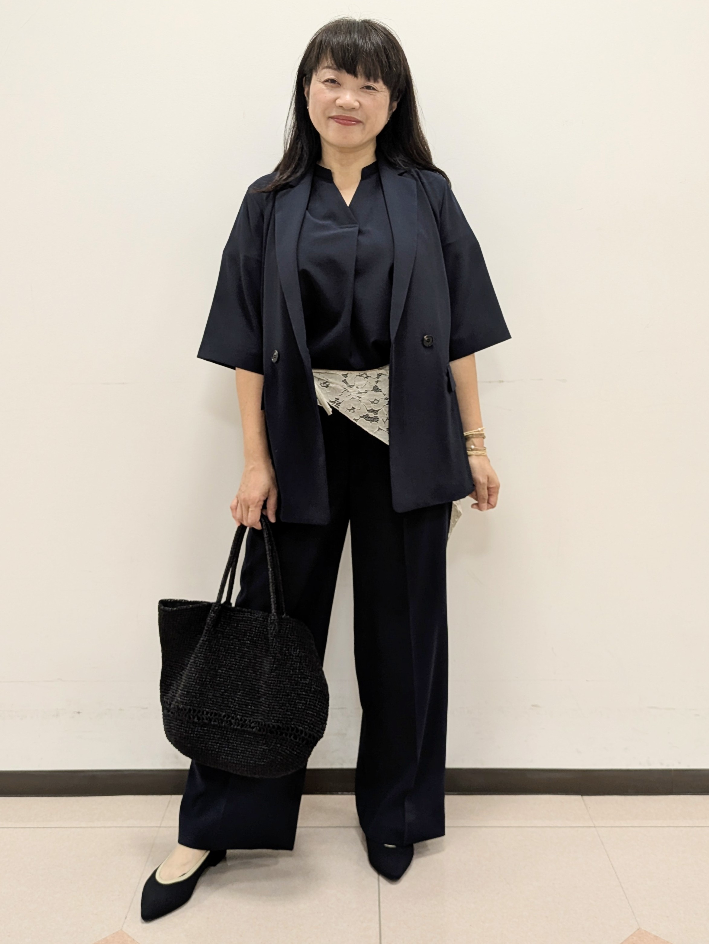 ともさんの「UNTITLED｜【セットアップ可/UVカット/通気性】エアリークール半袖ジャケット」を使ったコーディネート