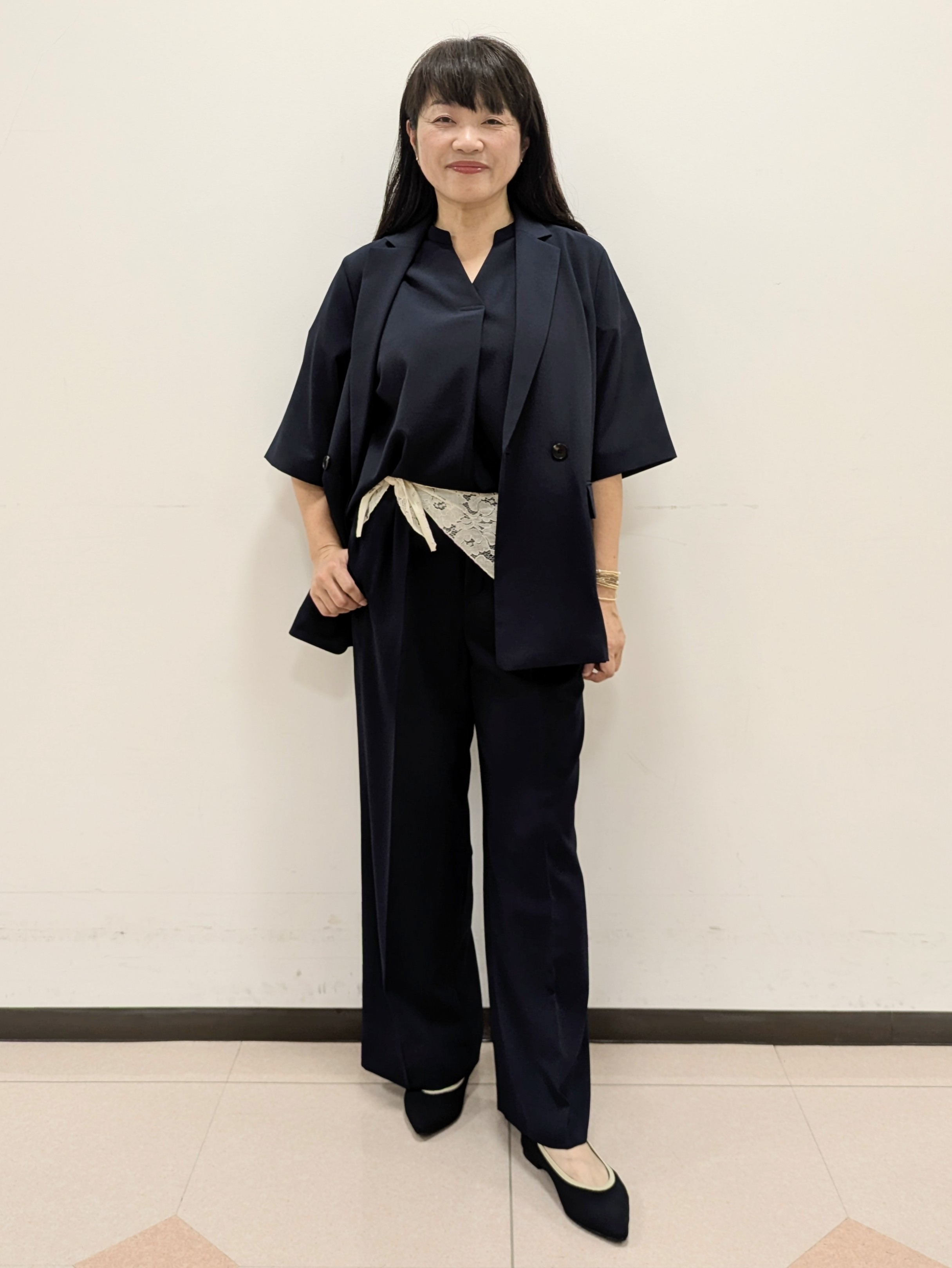 ともさんの「UNTITLED｜【セットアップ可/UVカット/通気性】エアリークール半袖ジャケット」を使ったコーディネート