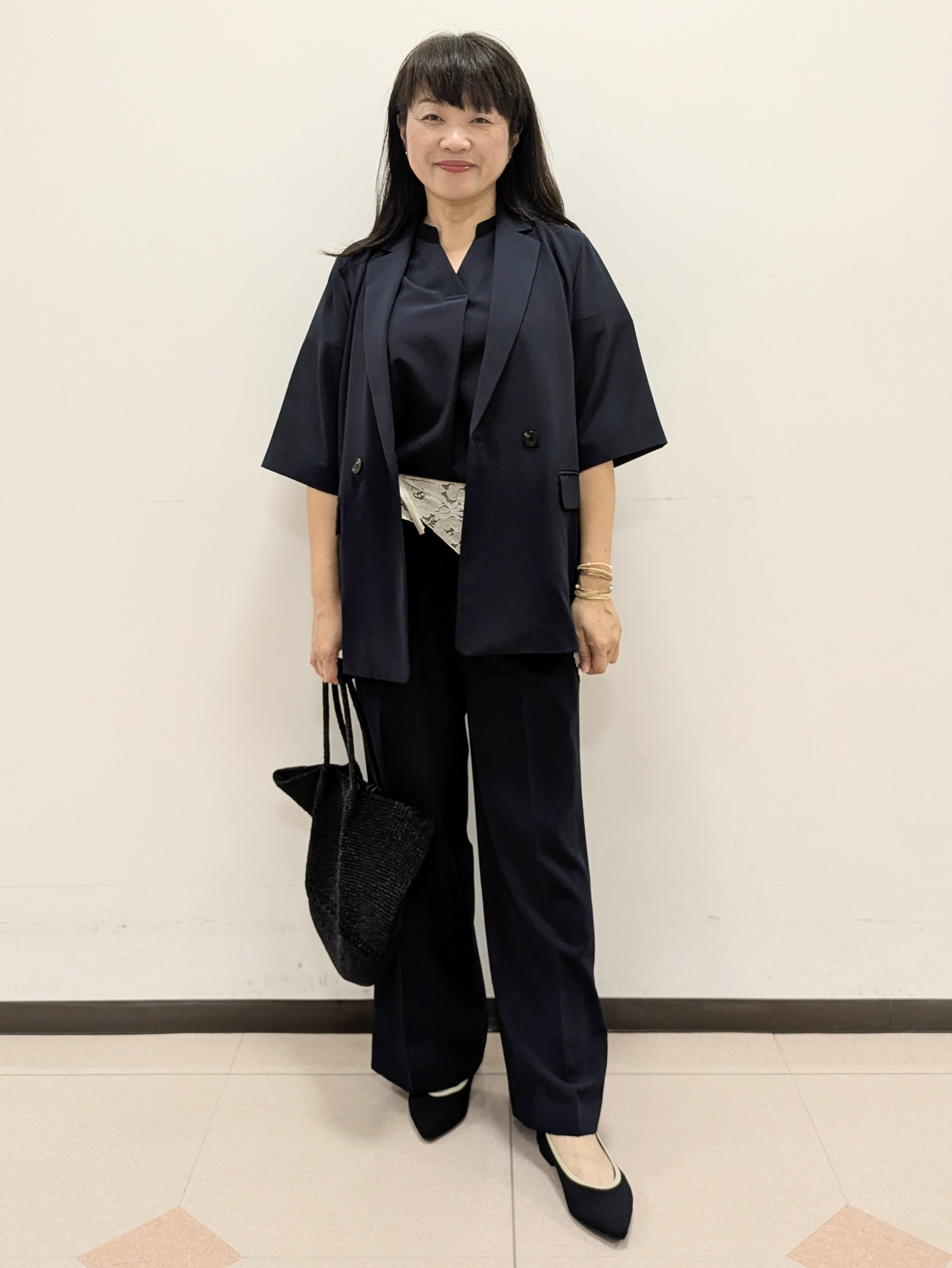 ともさんの「UNTITLED｜【セットアップ可/UVカット/通気性】エアリークール半袖ジャケット」を使ったコーディネート