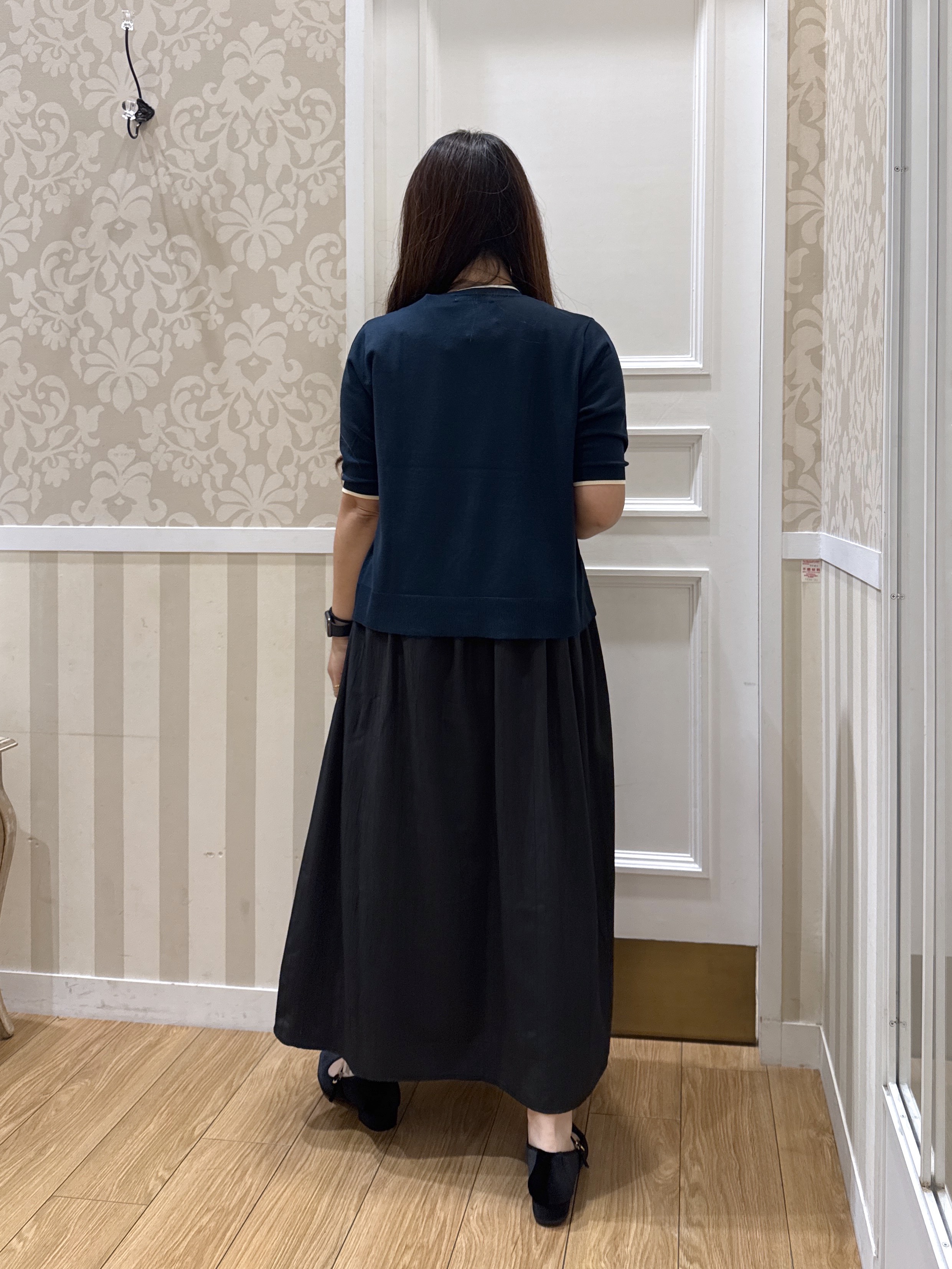 sachiさんの「grove｜レイヤード風ハーフスリーブカーディガン」を使ったコーディネート