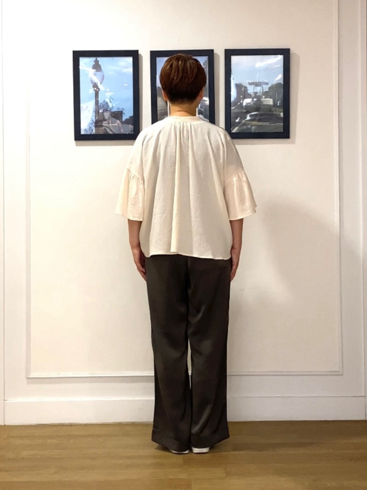 Hiroさんの「Dessin｜フレアスリーブ スキッパーブラウス」を使ったコーディネート