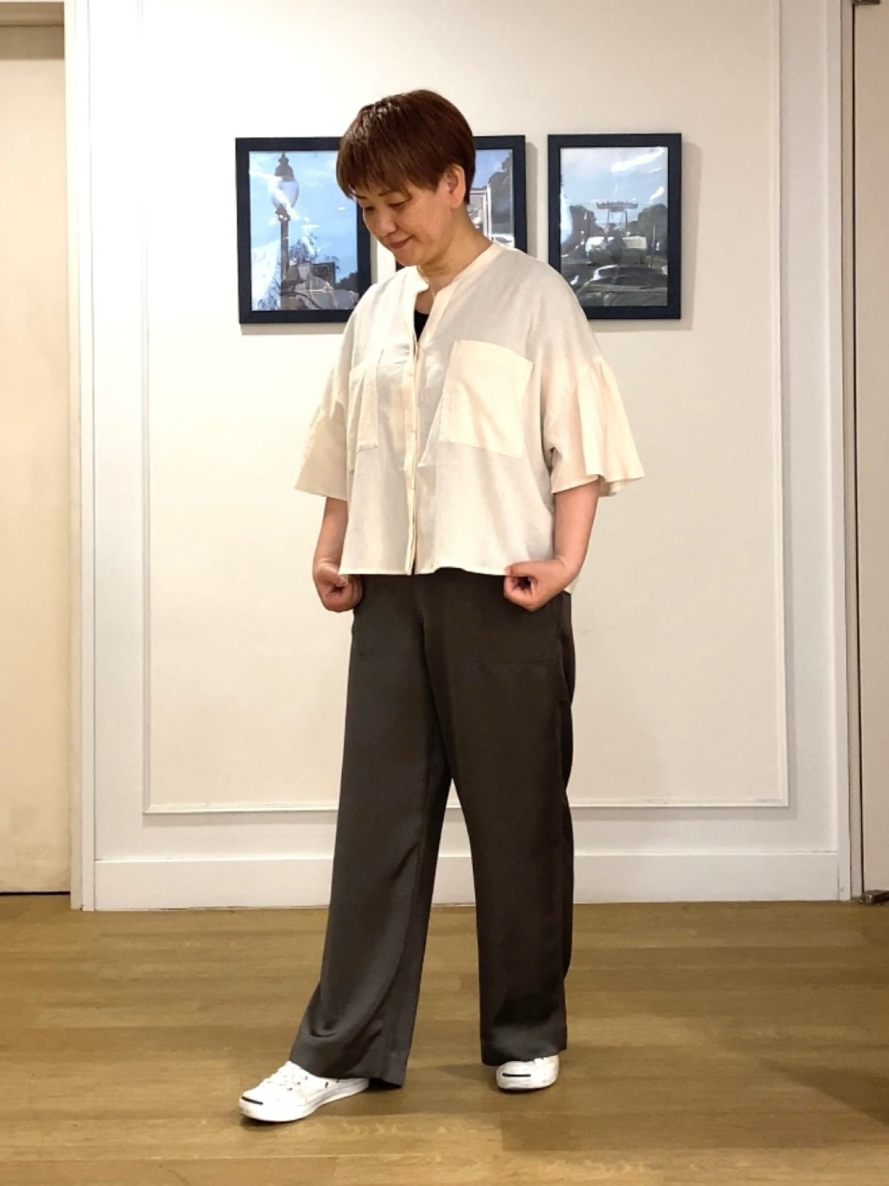Hiroさんの「Dessin｜フレアスリーブ スキッパーブラウス」を使ったコーディネート