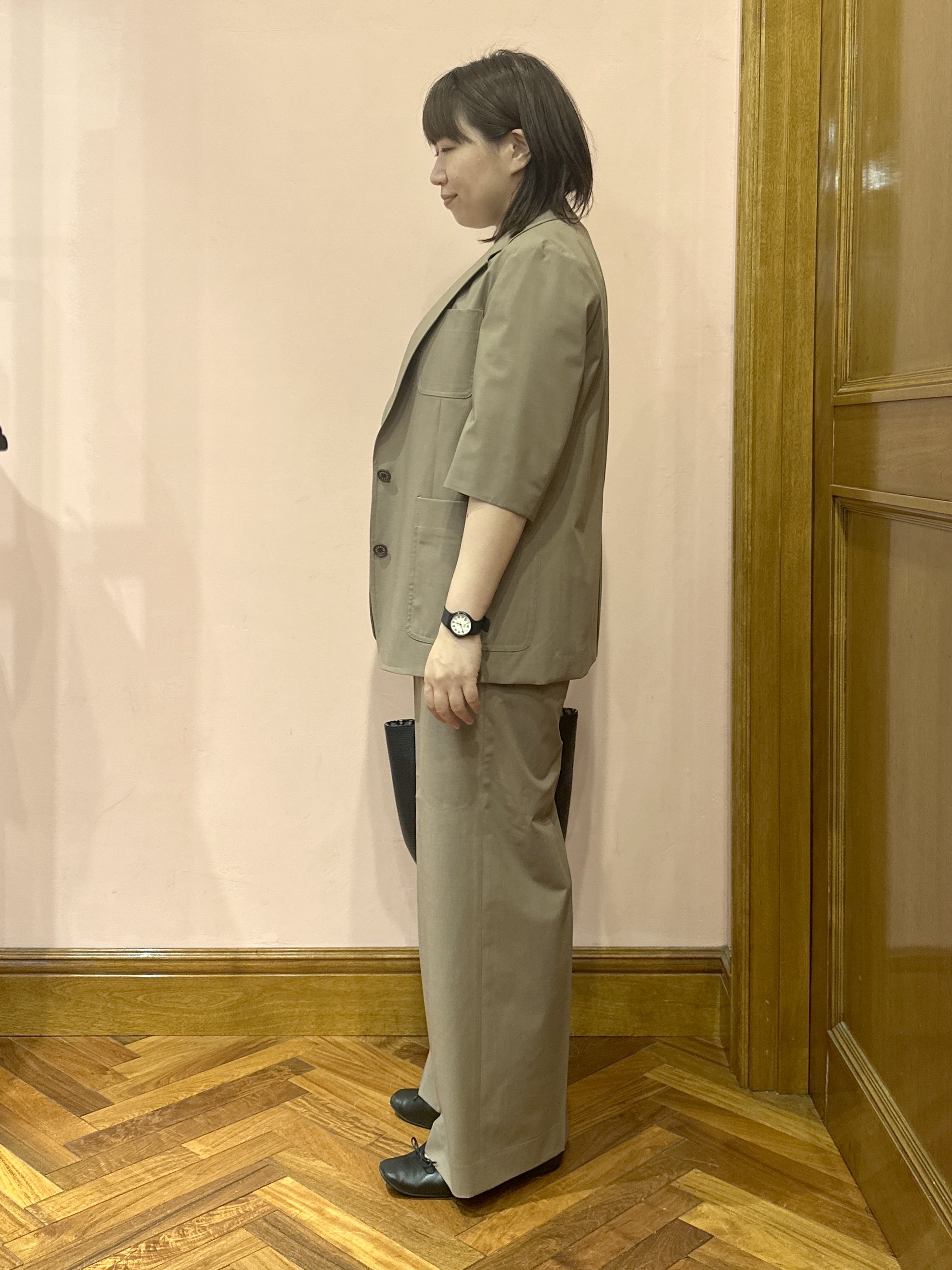 komatsuさんの「DRESSTERIOR｜【接触冷感/セットアップ可】 2WAYストレッチスリークオータージャケット」を使ったコーディネート