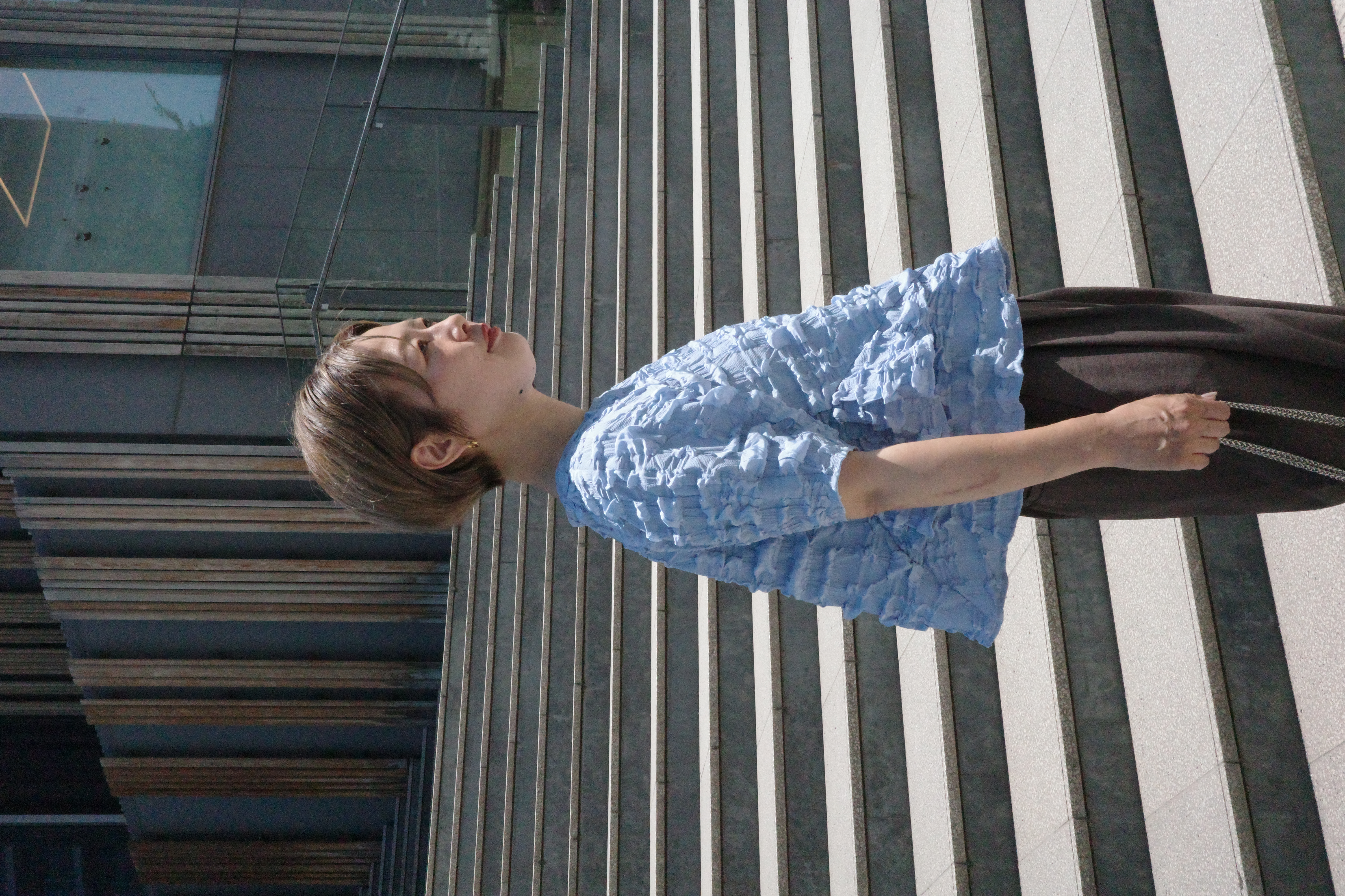 Mariko.Sさんの「OPAQUE.CLIP｜ふくれジャカード フリルペプラムブラウス【洗濯機OK】」を使ったコーディネート