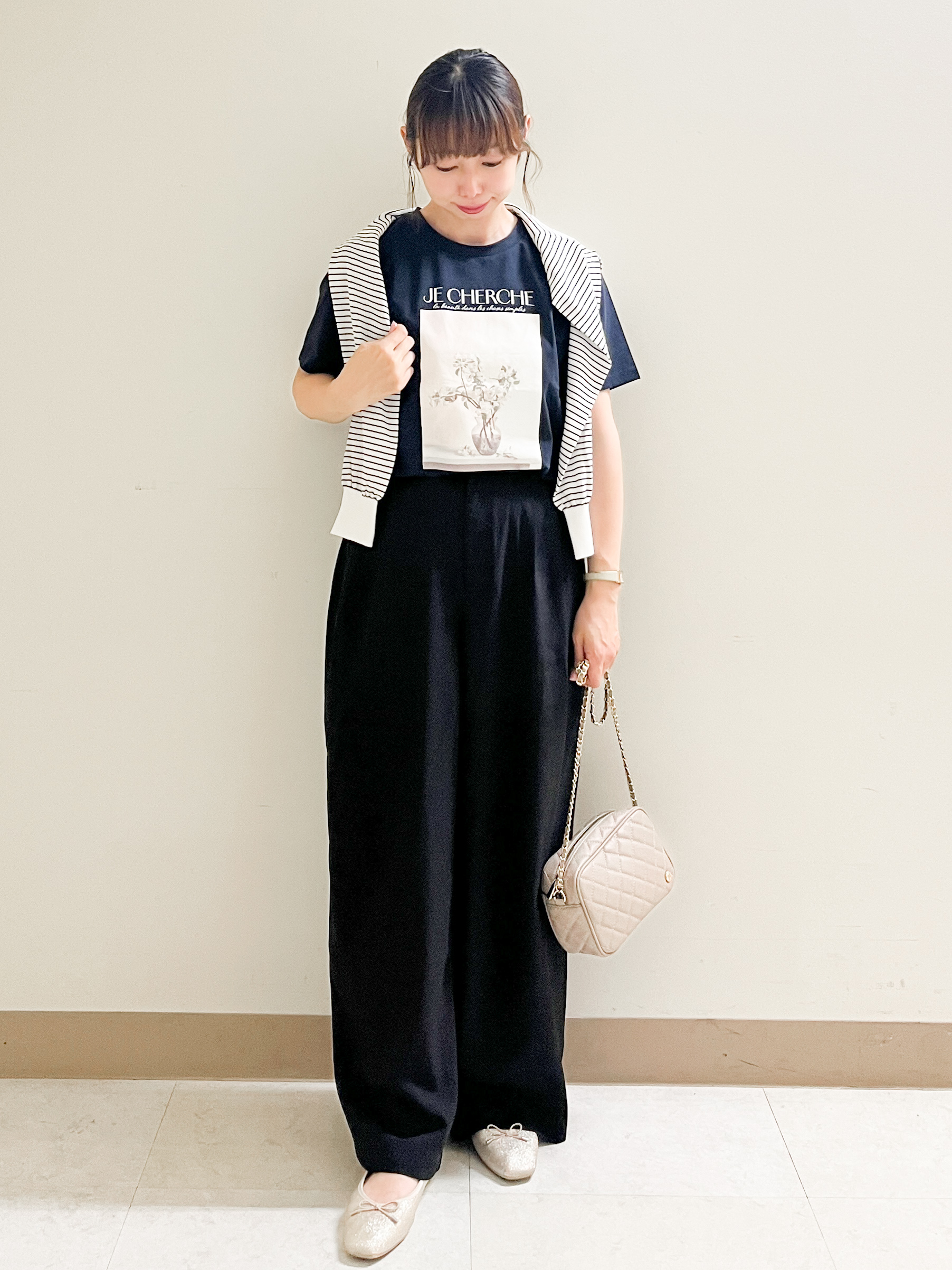 あかねさんの「OPAQUE.CLIP｜【UV】フラワープリントTシャツ≪洗濯機OK／接触冷感≫」を使ったコーディネート