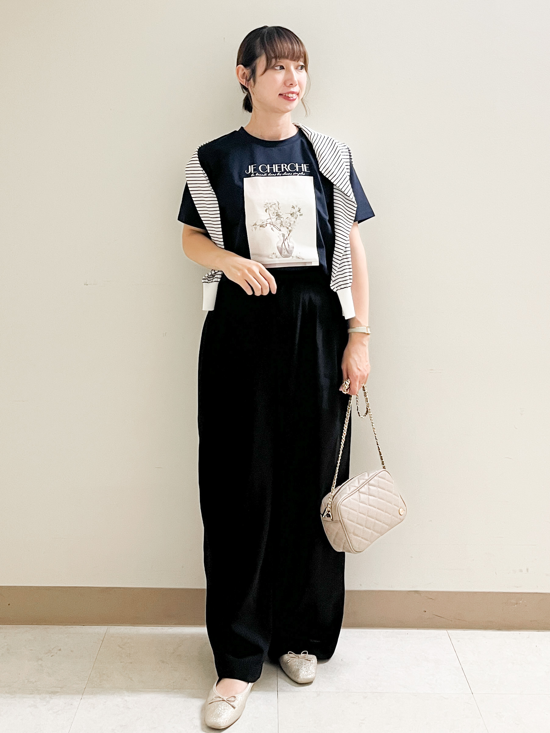 あかねさんの「OPAQUE.CLIP｜【UV】フラワープリントTシャツ≪洗濯機OK／接触冷感≫」を使ったコーディネート