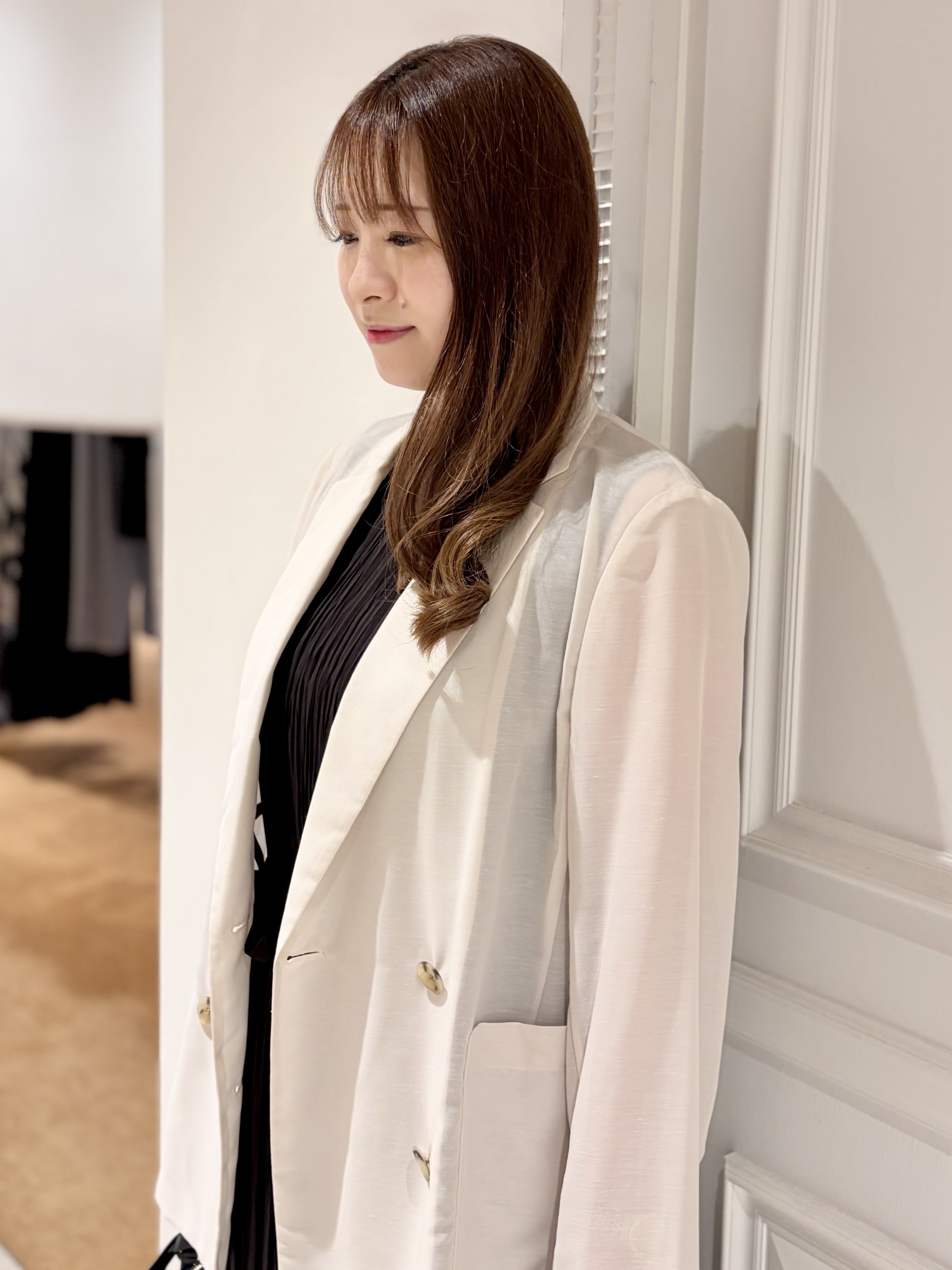 minowaさんの「DRESSTERIOR｜【接触冷感/防シワ機能/ウォッシャブル】クールタッチ リネンブレンドシアージャケット」を使ったコーディネート