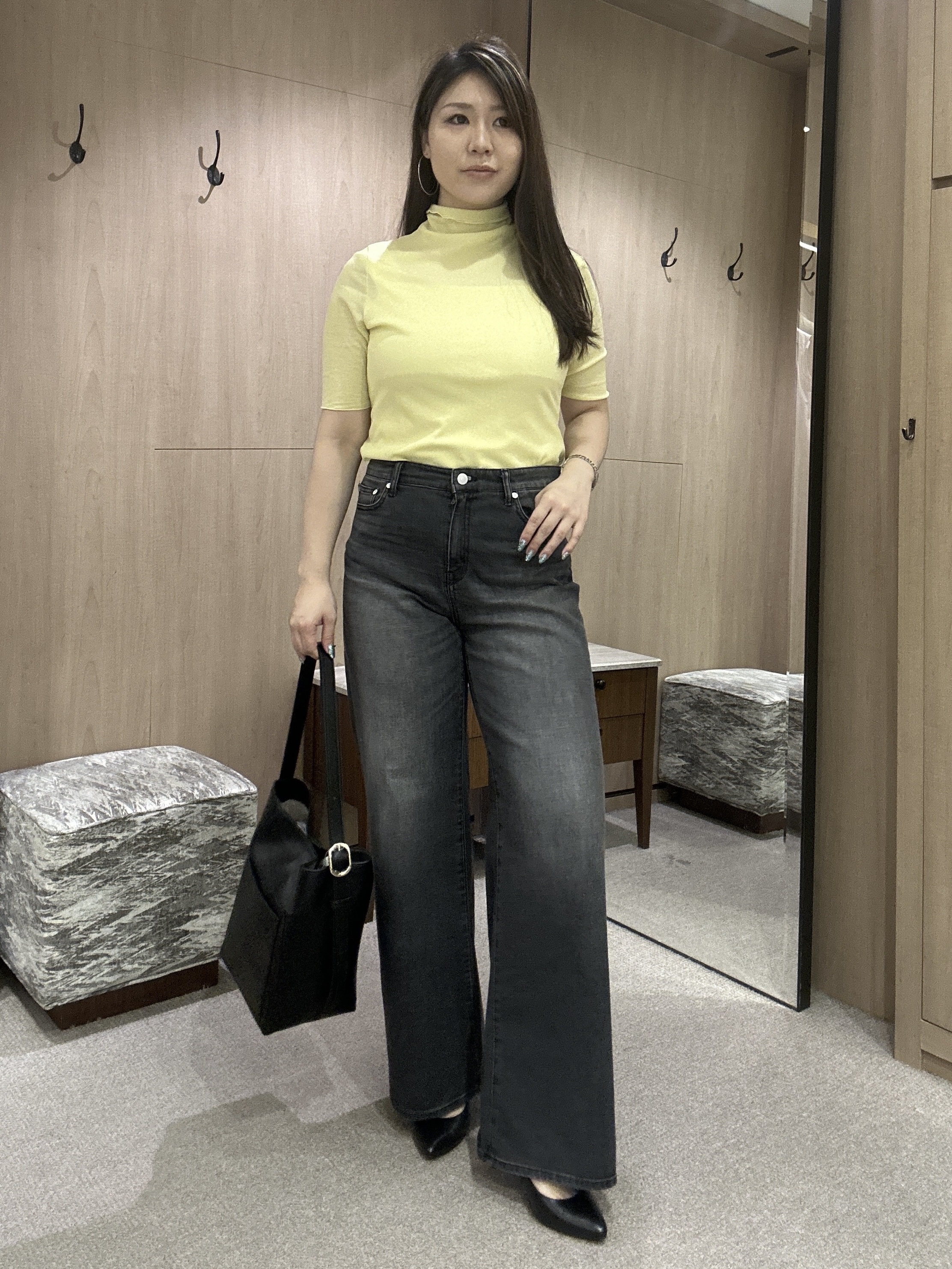 YURIさんの「UNTITLED｜シアーテレコハイネックトップス」を使ったコーディネート