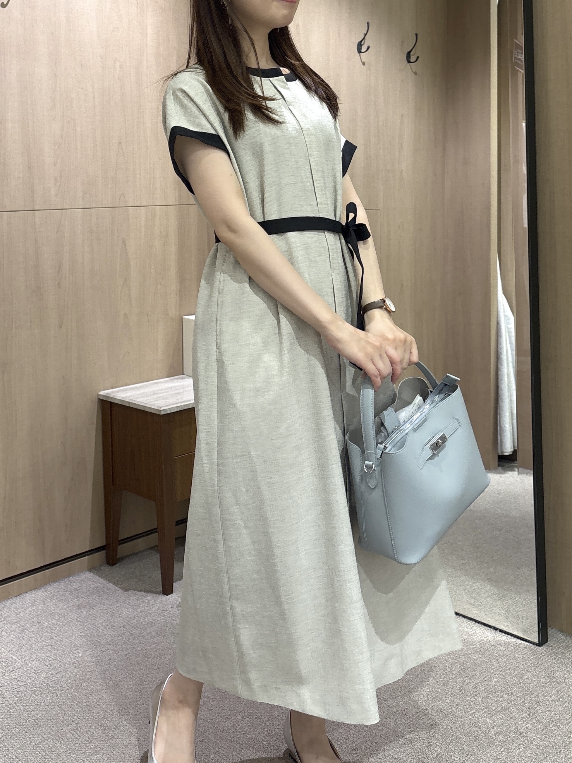 asamiさんの「UNTITLED｜【接触冷感/UVカット/イージーケア】配色ラインワンピース」を使ったコーディネート