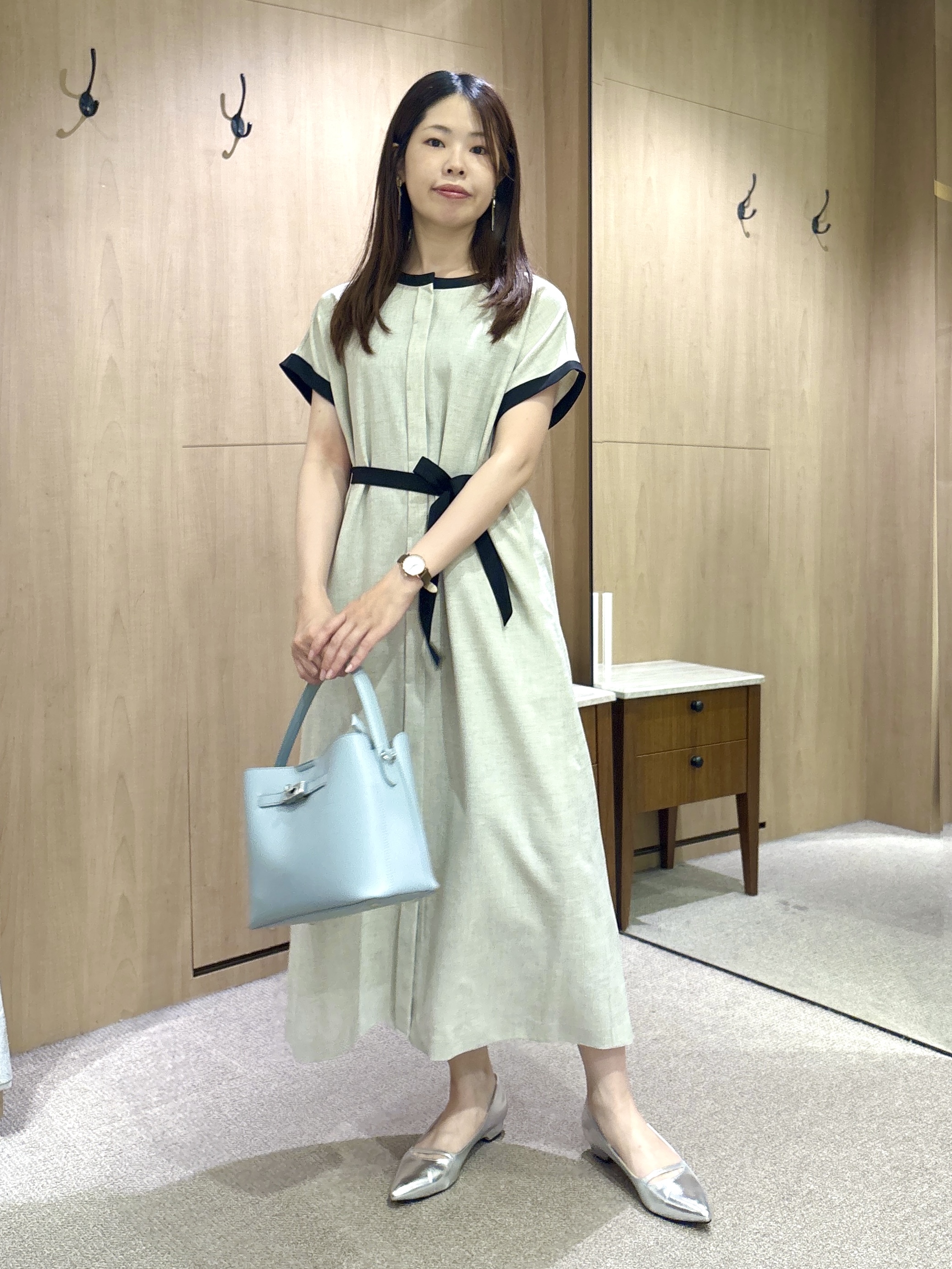 asamiさんの「UNTITLED｜【接触冷感/UVカット/イージーケア】配色ラインワンピース」を使ったコーディネート