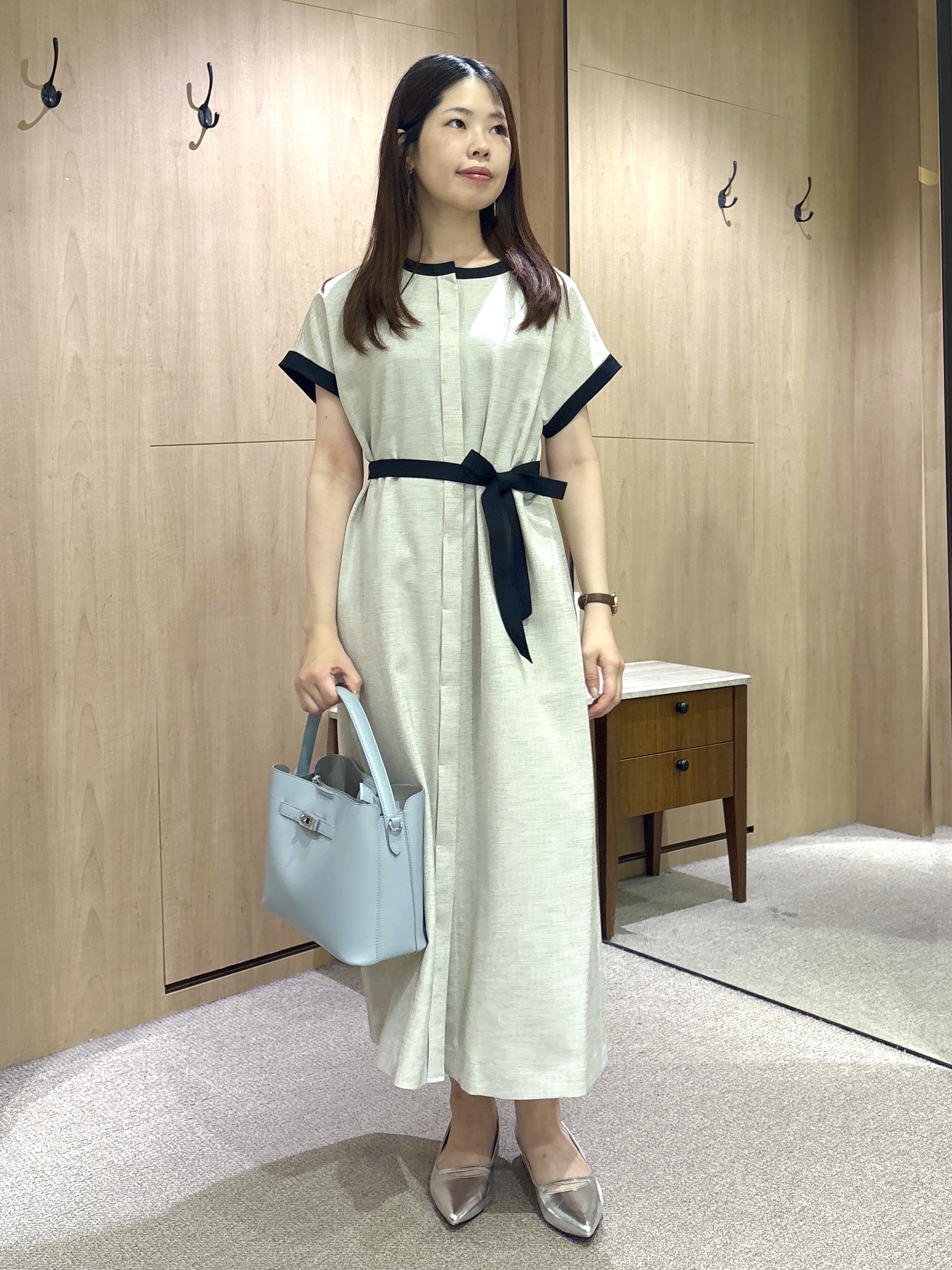 asamiさんの「UNTITLED｜【接触冷感/UVカット/イージーケア】配色ラインワンピース」を使ったコーディネート