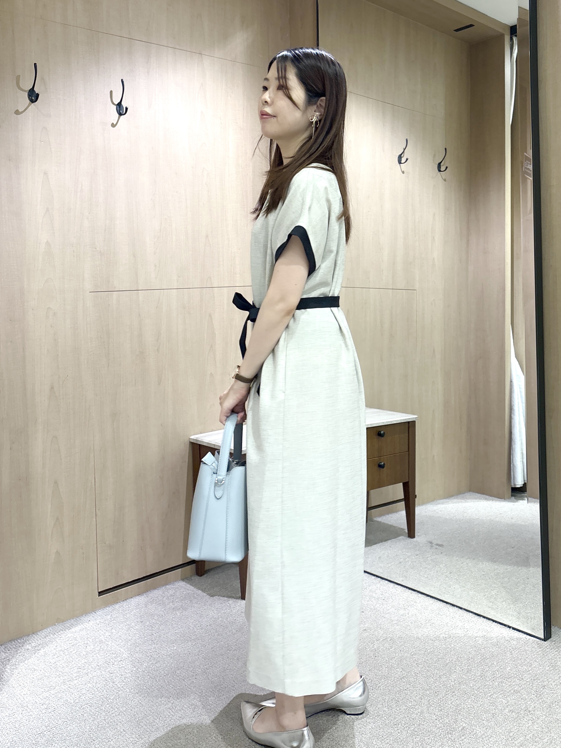 asamiさんの「UNTITLED｜【接触冷感/UVカット/イージーケア】配色ラインワンピース」を使ったコーディネート