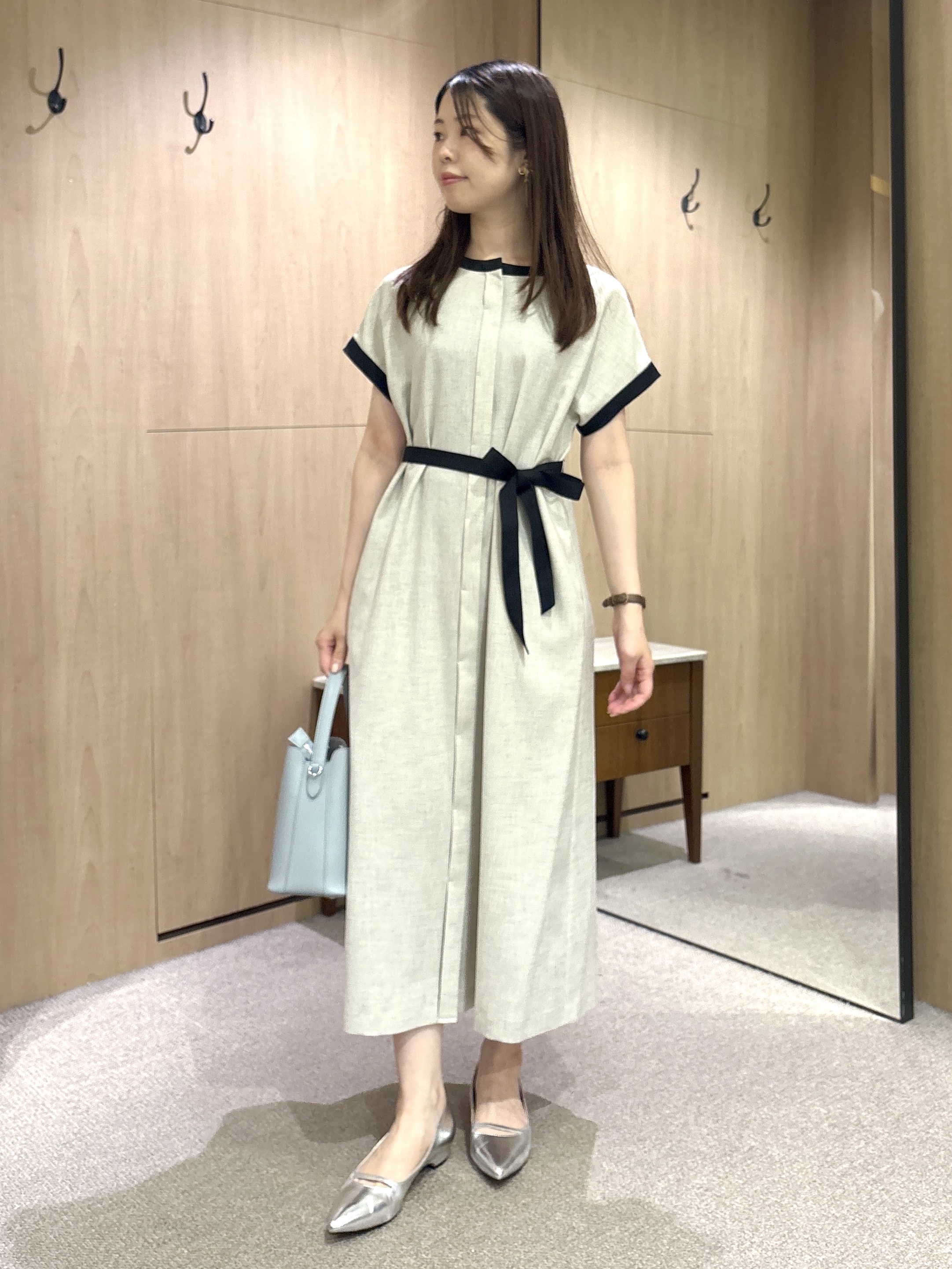 asamiさんの「UNTITLED｜【接触冷感/UVカット/イージーケア】配色ラインワンピース」を使ったコーディネート
