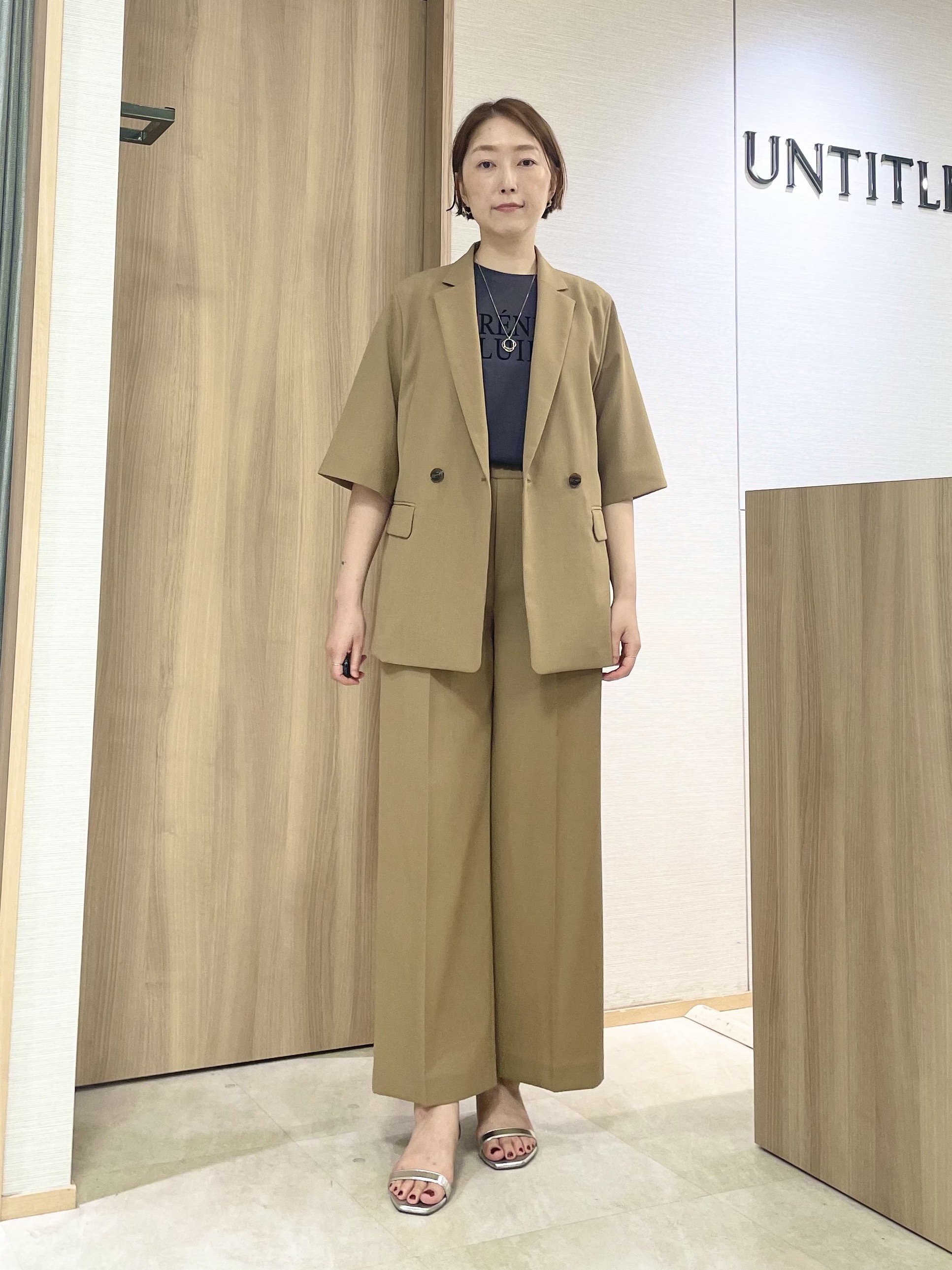 aliceさんの「UNTITLED｜【セットアップ可/UVカット/通気性】エアリークール半袖ジャケット」を使ったコーディネート