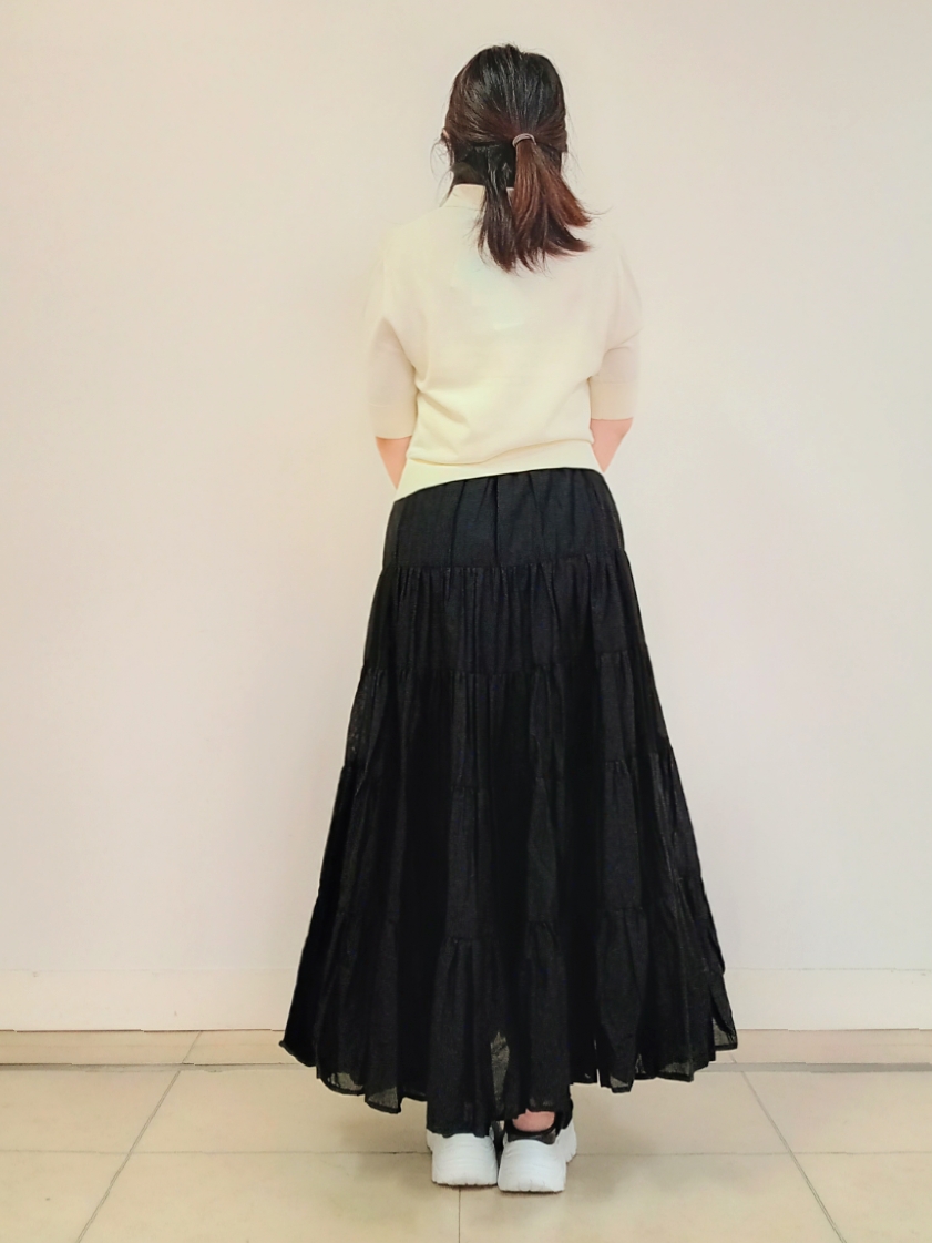 emiさんの「DRESSTERIOR｜【接触冷感／UVカット】ハーフスリーブ シアーカーディガン」を使ったコーディネート