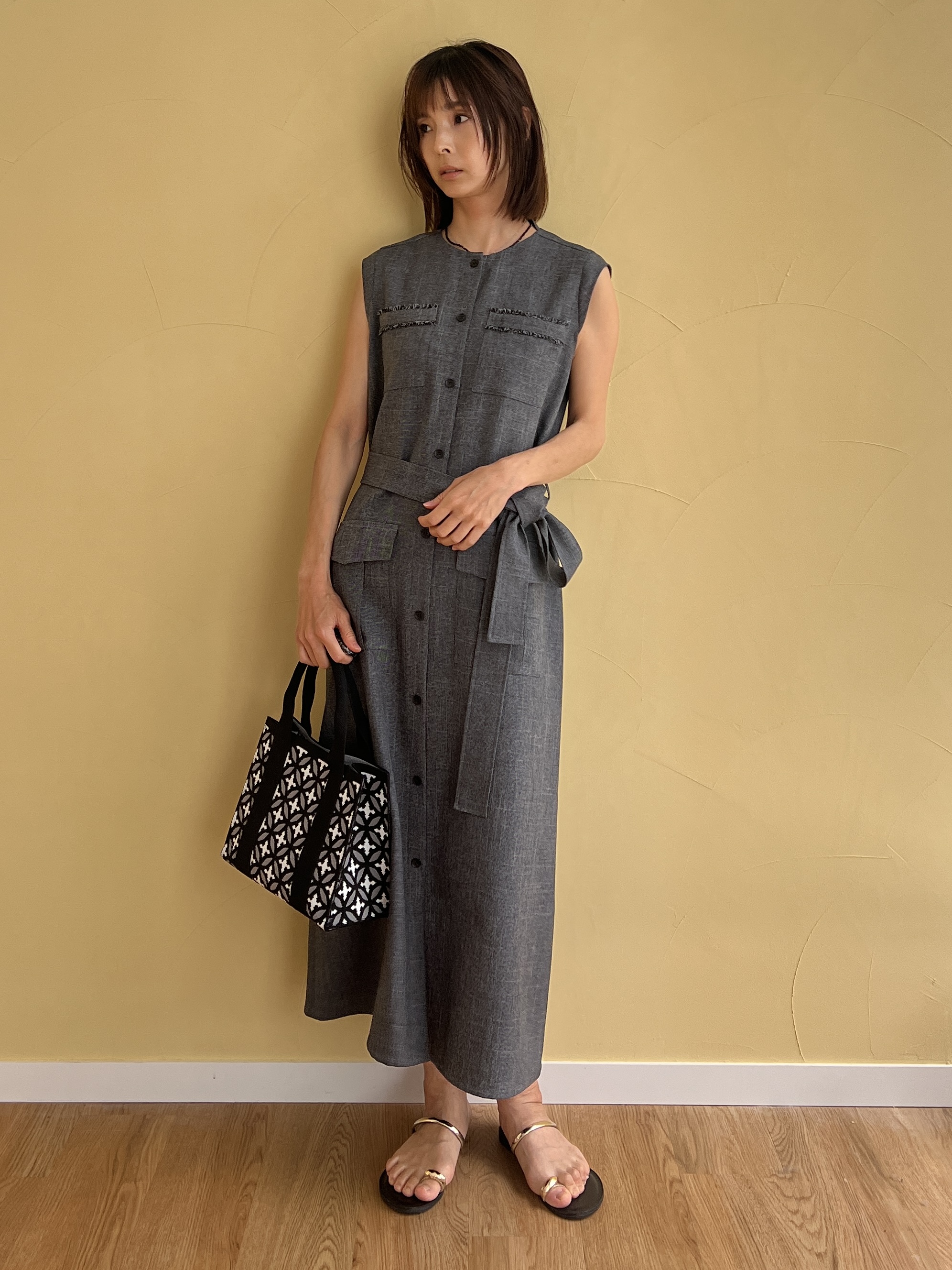 misaさんの「DRESSTERIOR｜ウォッシャブルツイードライクワンピース」を使ったコーディネート