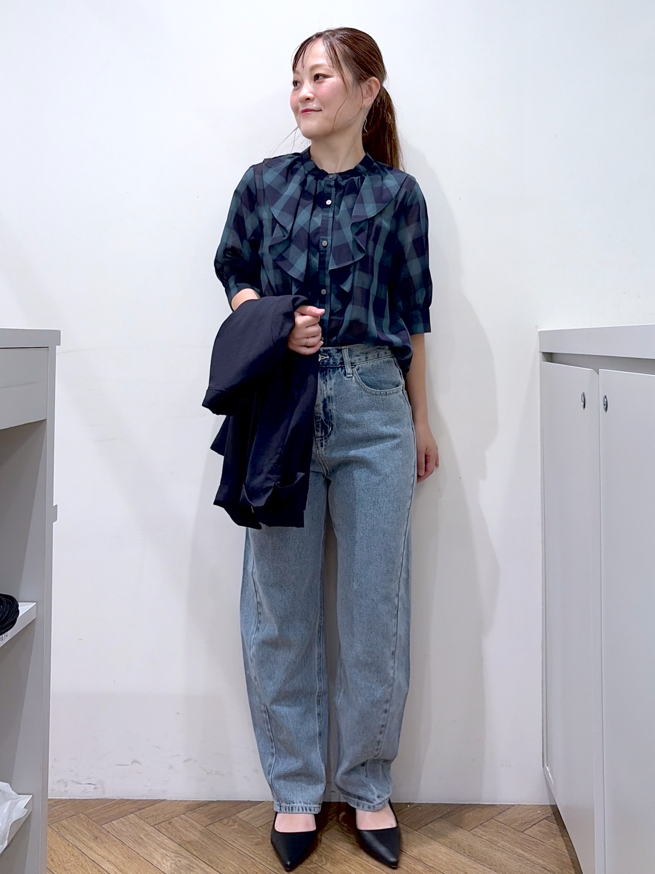 Junさんの「index｜《再入荷》ダブルブレストテーラードジャケット【接触冷感／吸水速乾／イージーアイロン／防シワ／洗濯機O」を使ったコーディネート
