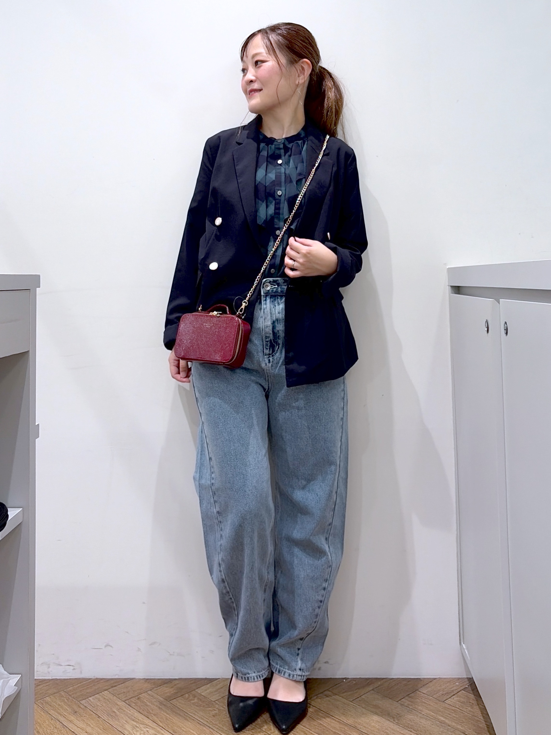 Junさんの「index｜《再入荷》ダブルブレストテーラードジャケット【接触冷感／吸水速乾／イージーアイロン／防シワ／洗濯機O」を使ったコーディネート