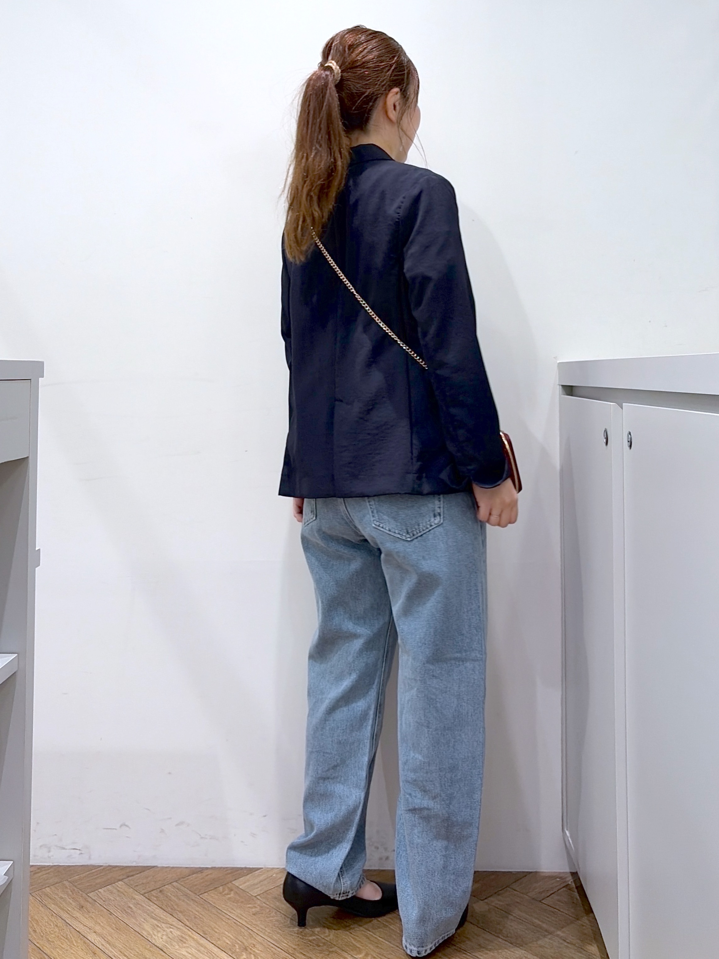 Junさんの「index｜《再入荷》ダブルブレストテーラードジャケット【接触冷感／吸水速乾／イージーアイロン／防シワ／洗濯機O」を使ったコーディネート