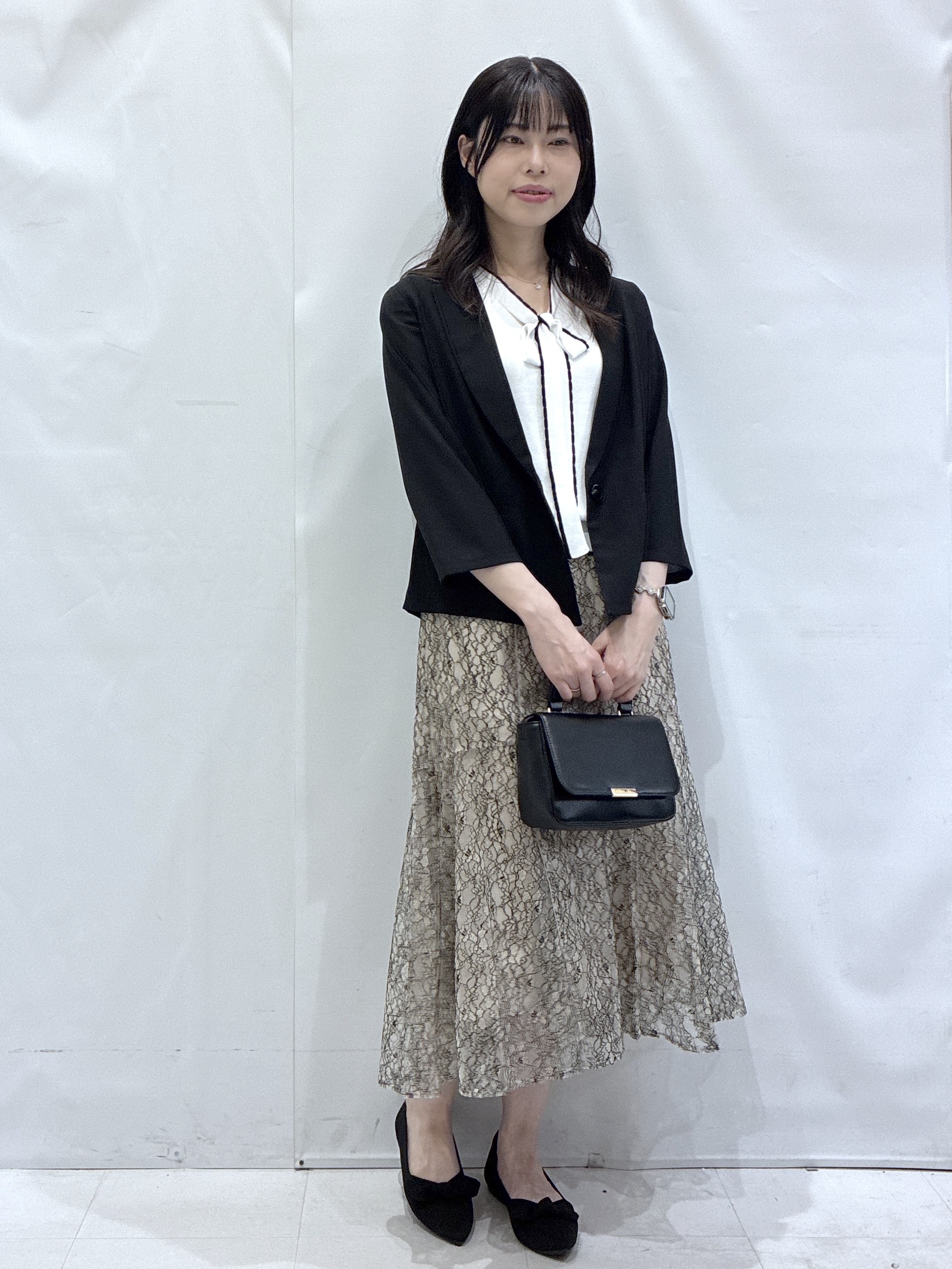 komaさんの「OPAQUE.CLIP｜【接触冷感／防シワ】ひんやり7分袖テーラードジャケット《洗濯機OK》」を使ったコーディネート