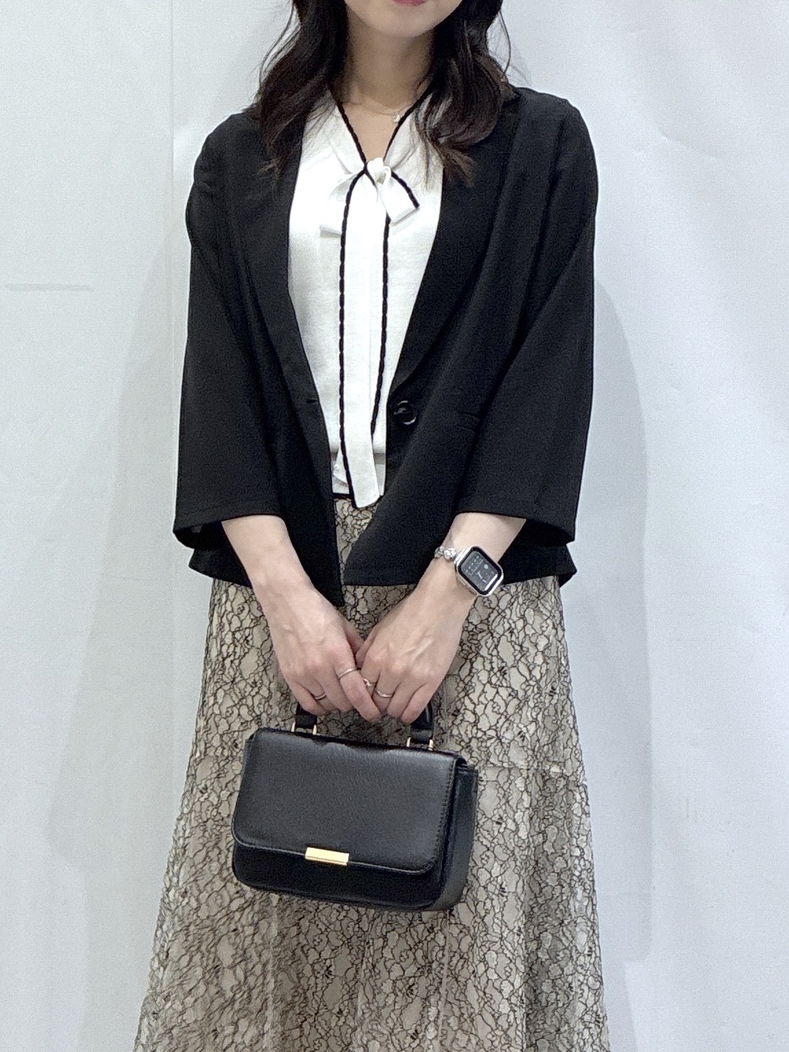 komaさんの「OPAQUE.CLIP｜【接触冷感／防シワ】ひんやり7分袖テーラードジャケット《洗濯機OK》」を使ったコーディネート