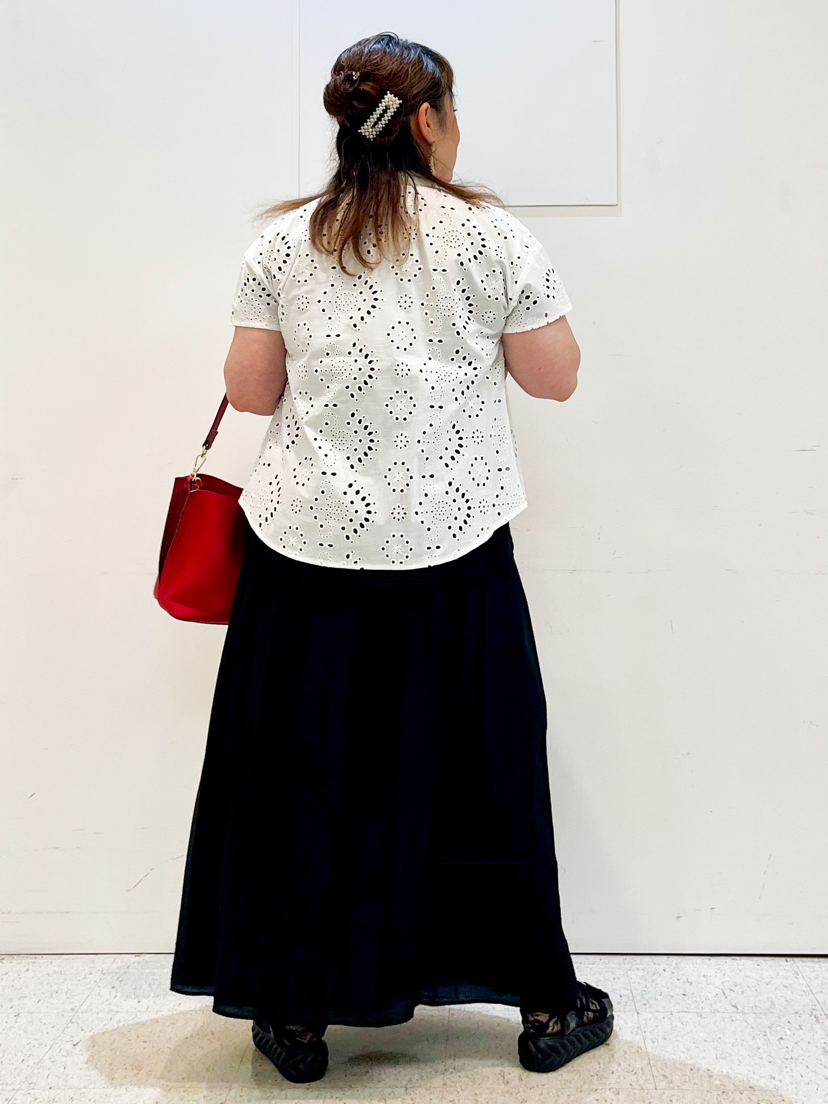 kimmyさんの「Reflect｜【通勤◎】カットワーク刺繍レース シャツブラウス」を使ったコーディネート
