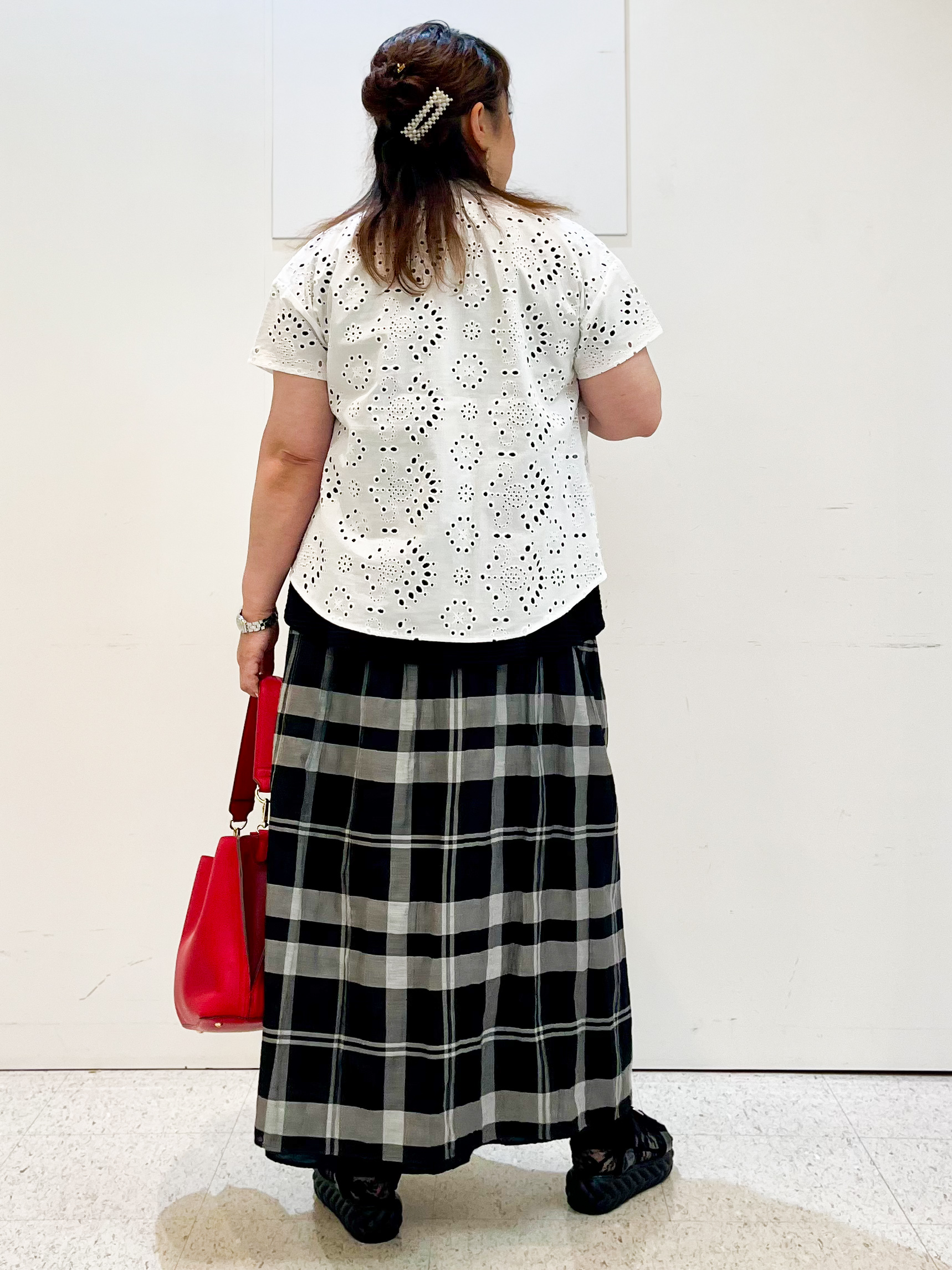 kimmyさんの「Reflect｜【通勤◎】カットワーク刺繍レース シャツブラウス」を使ったコーディネート