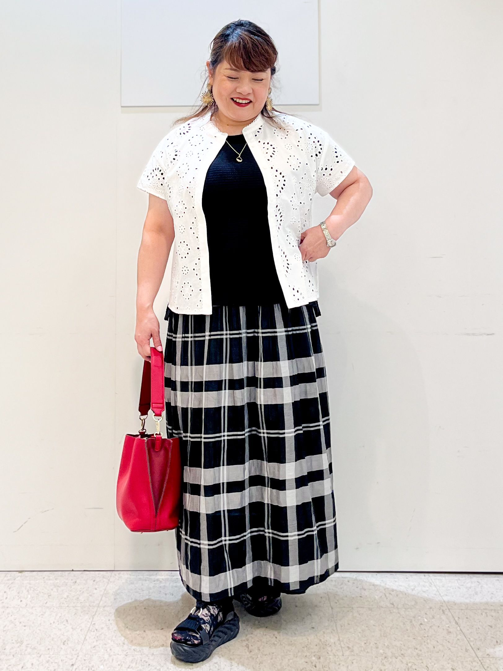 kimmyさんの「Reflect｜【通勤◎】カットワーク刺繍レース シャツブラウス」を使ったコーディネート