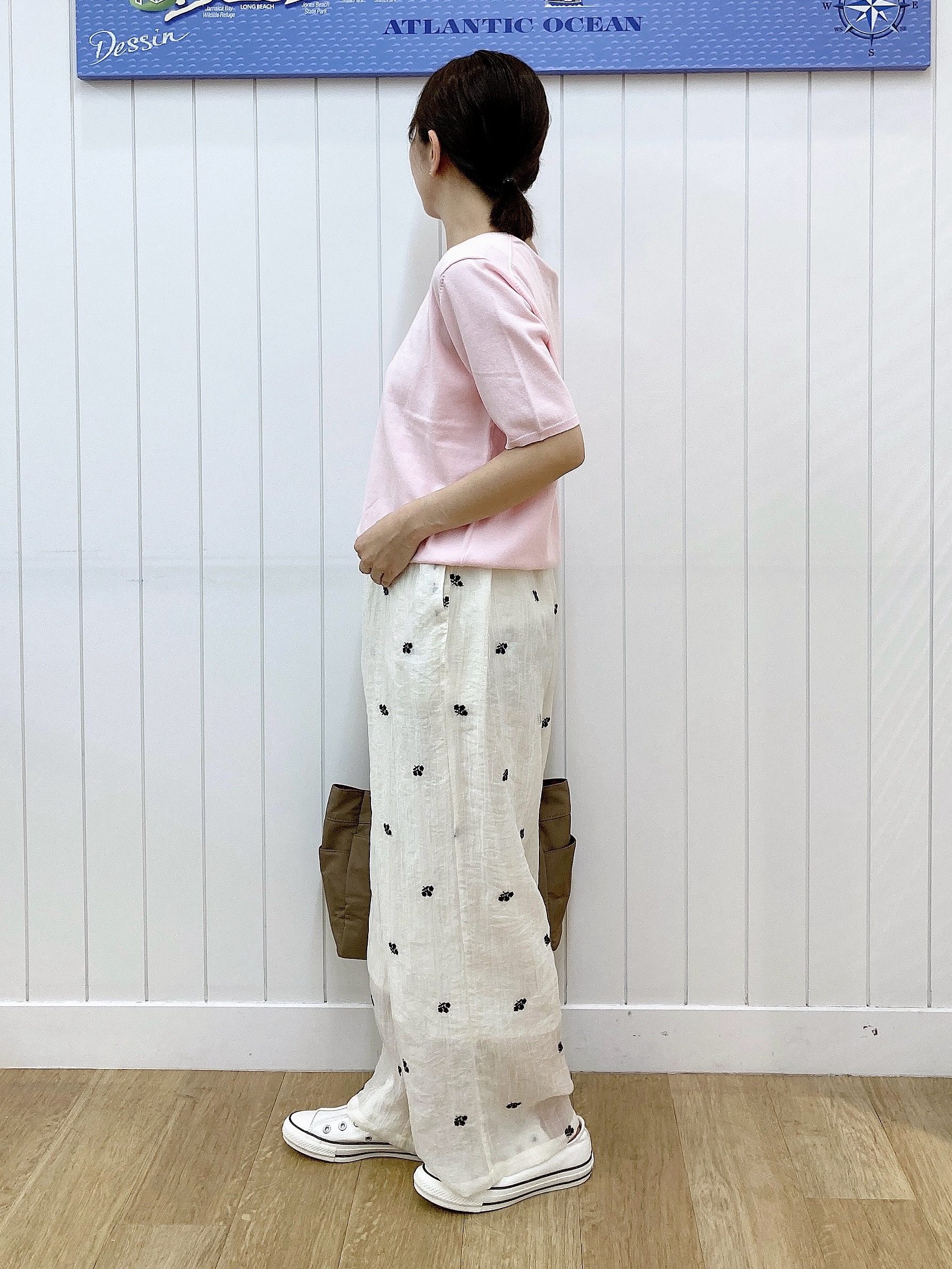 yoshiさんの「Dessin｜【9色展開/接触冷感/UVカット】ドライタッチサマーニットT」を使ったコーディネート