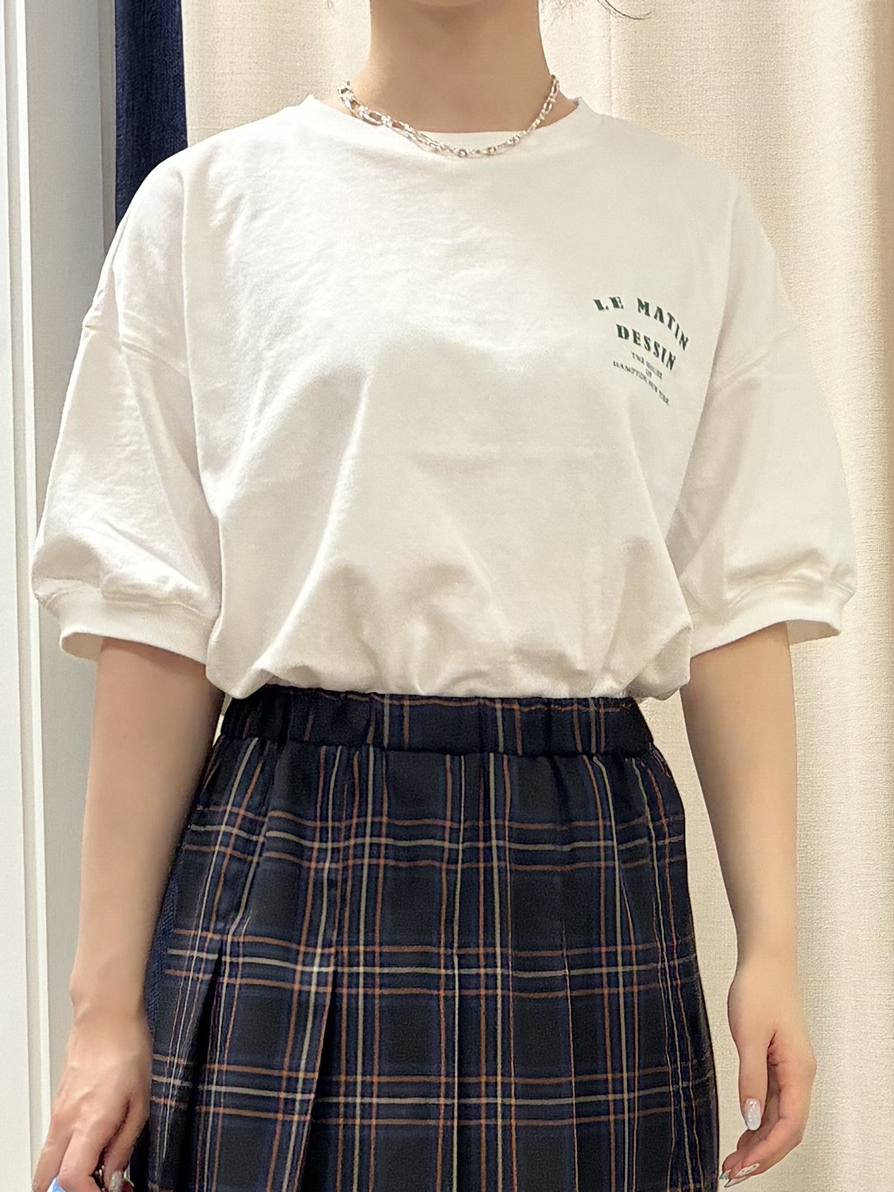 KANNAさんの「Dessin｜ハーフスリーブロゴプルオーバー」を使ったコーディネート