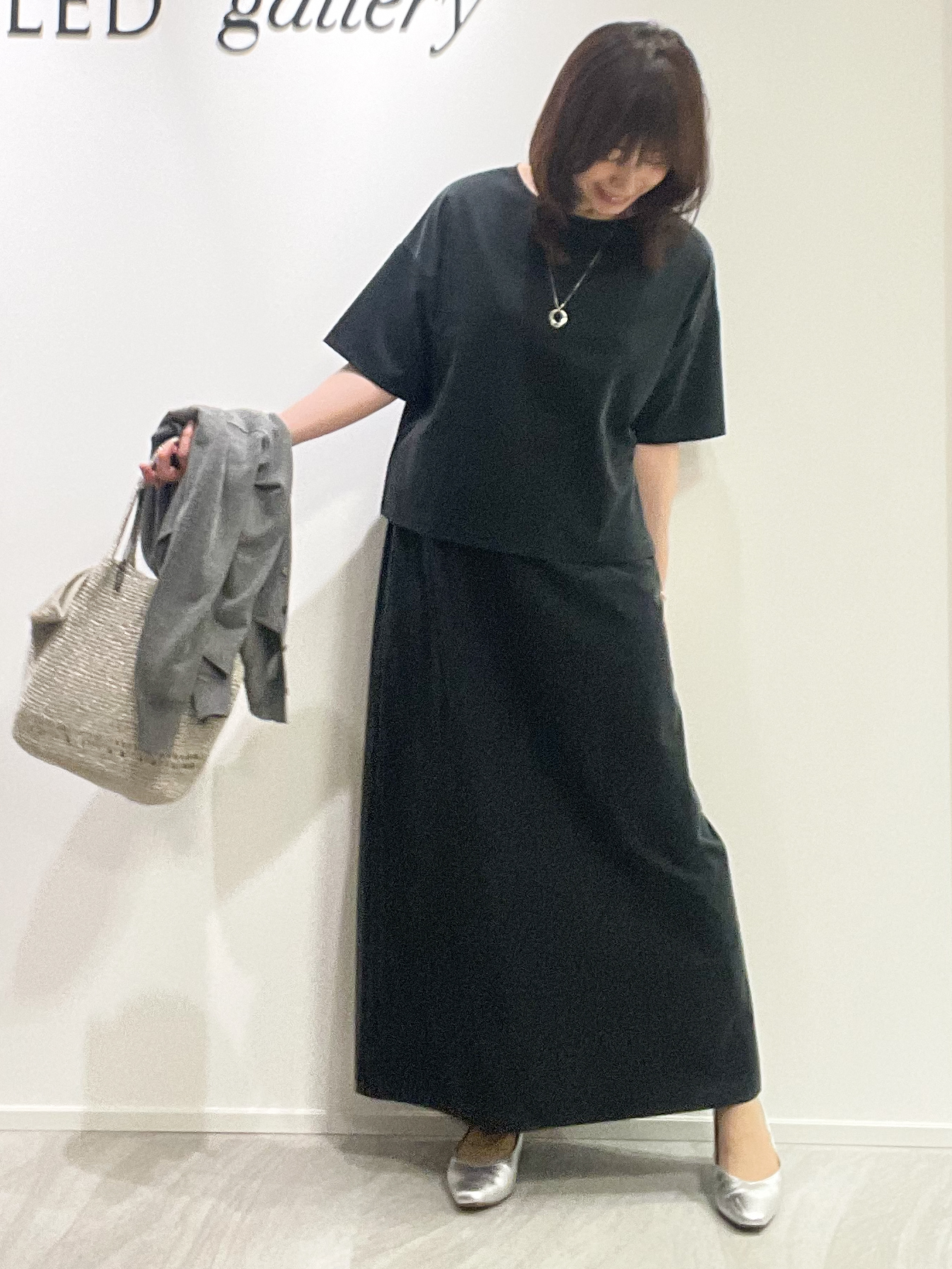 めいさんの「UNTITLED｜【セットアップ可/接触冷感】ヴィンテージライクドルマンカットソー」を使ったコーディネート
