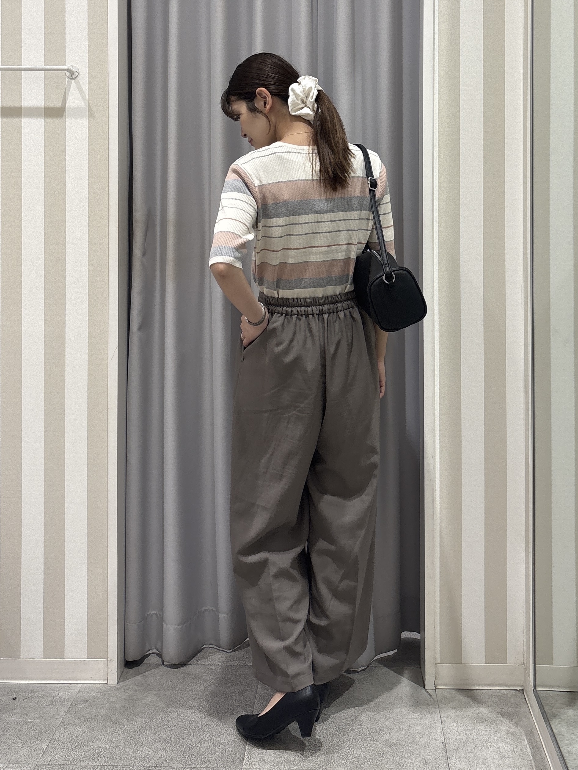 Rikaさんの「SHOO･LA･RUE｜【S-LL】オンオフ着られる マルチボーダーリブニット」を使ったコーディネート