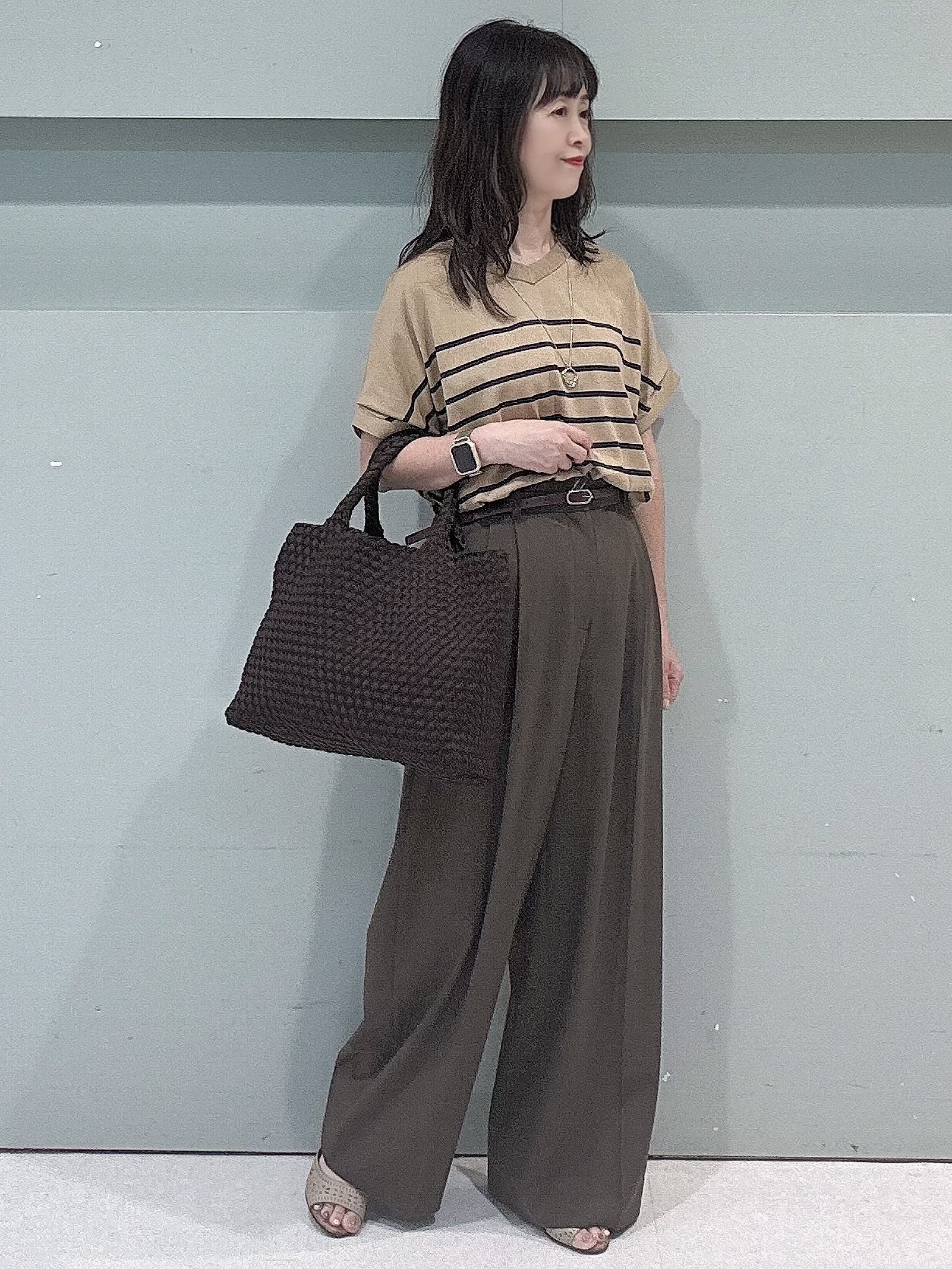 makiさんの「UNTITLED｜【ステンレスチェーン】クロスリングネックレス」を使ったコーディネート