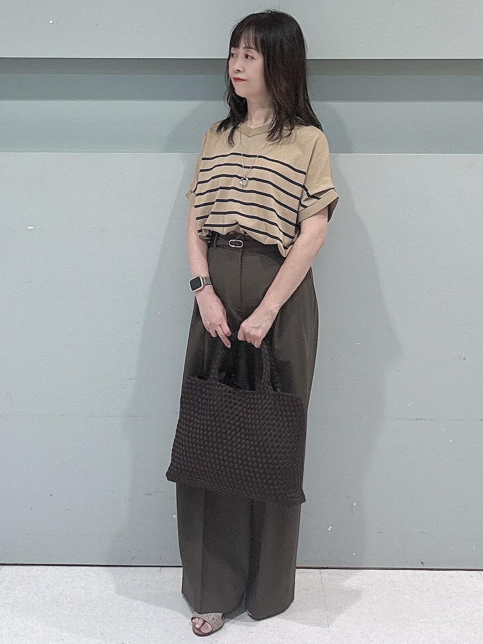 makiさんの「UNTITLED｜【ステンレスチェーン】クロスリングネックレス」を使ったコーディネート