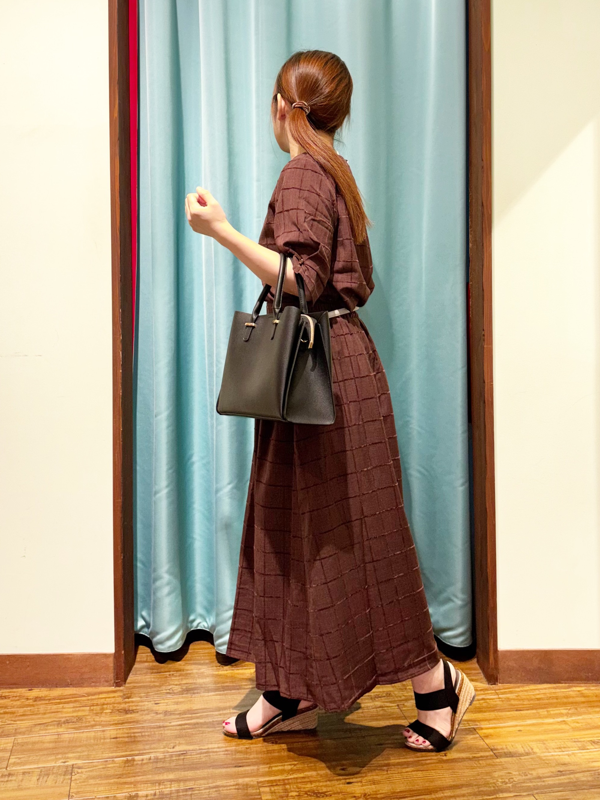 tukiさんの「SHOO･LA･RUE｜【セットアップ可/S-LL】モールチェックで上品に タックスリーブ ブラウス」を使ったコーディネート