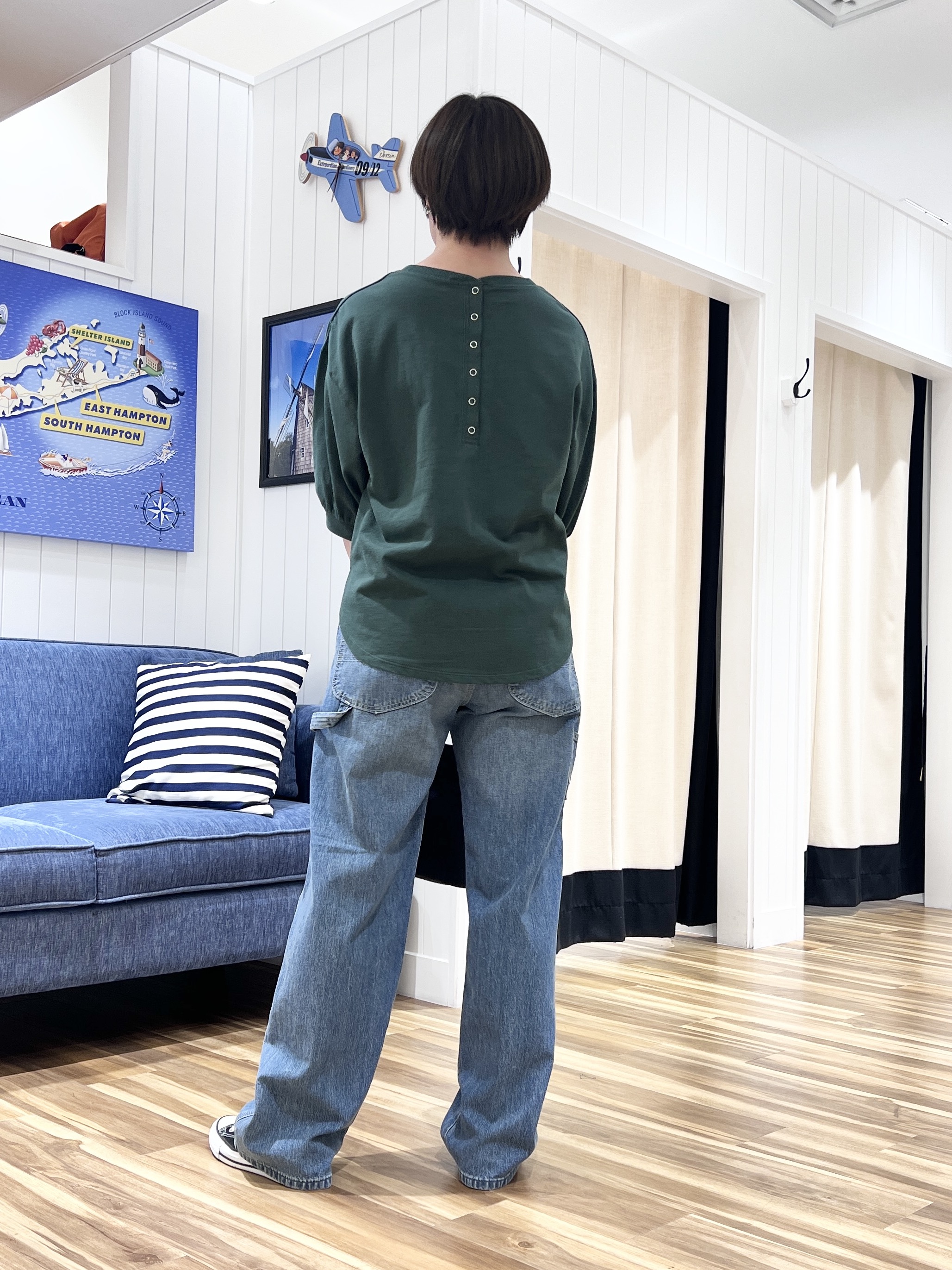 haruさんの「Dessin｜バックヘンリーカットソー5分袖」を使ったコーディネート