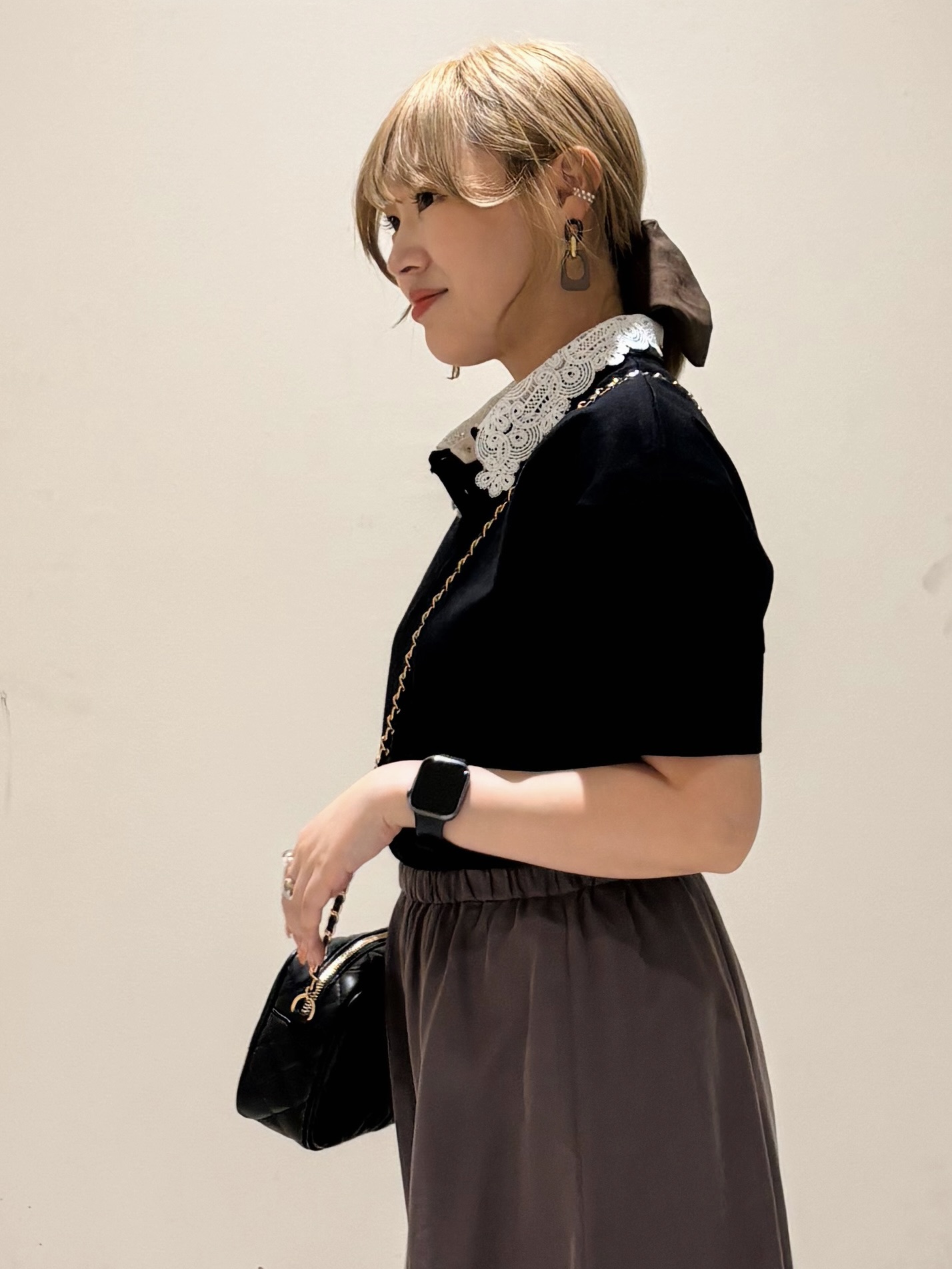 みきちぃさんの「OPAQUE.CLIP｜【接触冷感】サテンイージーフレアスカート《洗濯機OK》」を使ったコーディネート