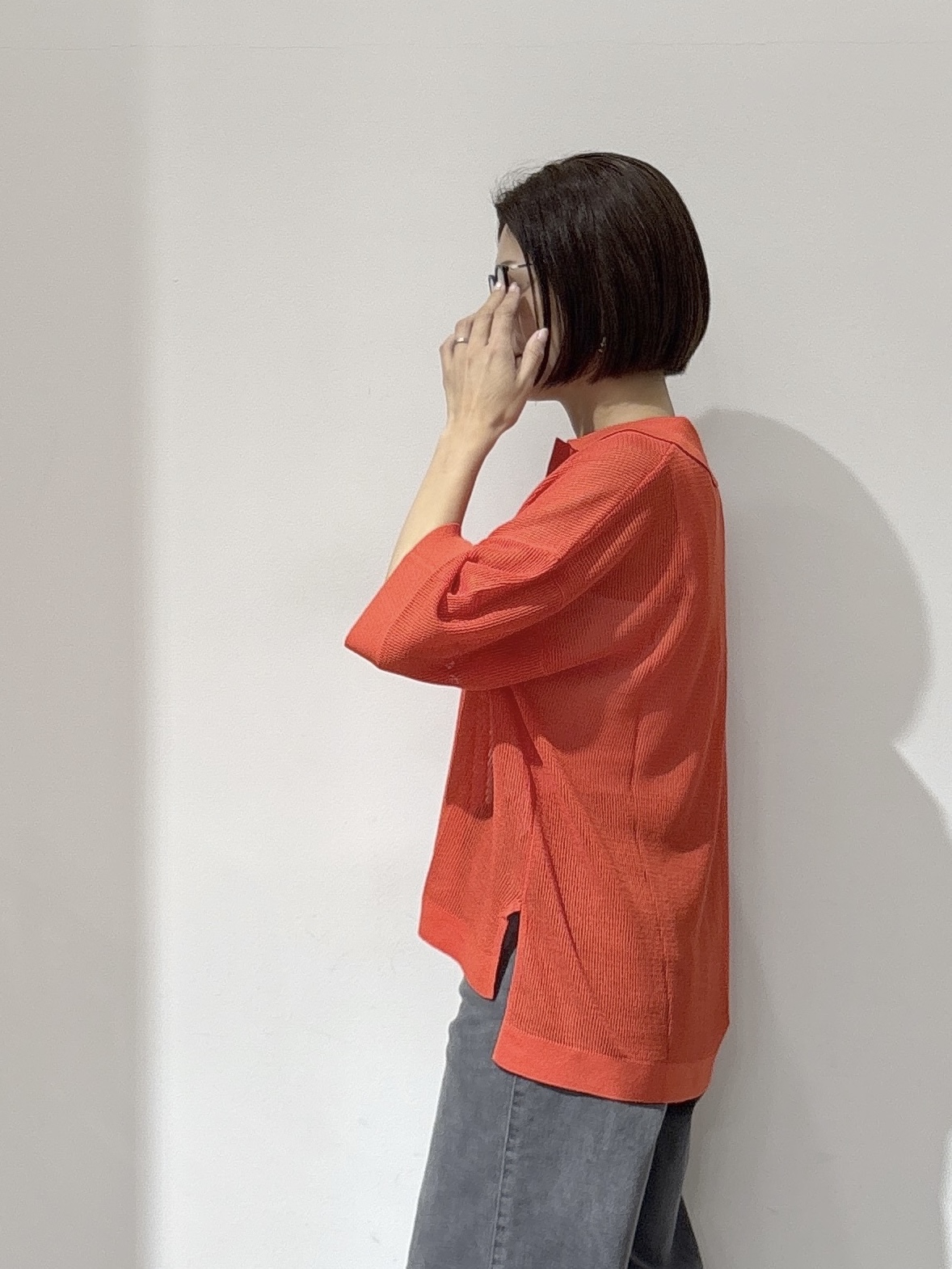 NAKAさんの「OPAQUE.CLIP｜メッシュスキッパーポロニット【UVケア／洗濯機OK】」を使ったコーディネート
