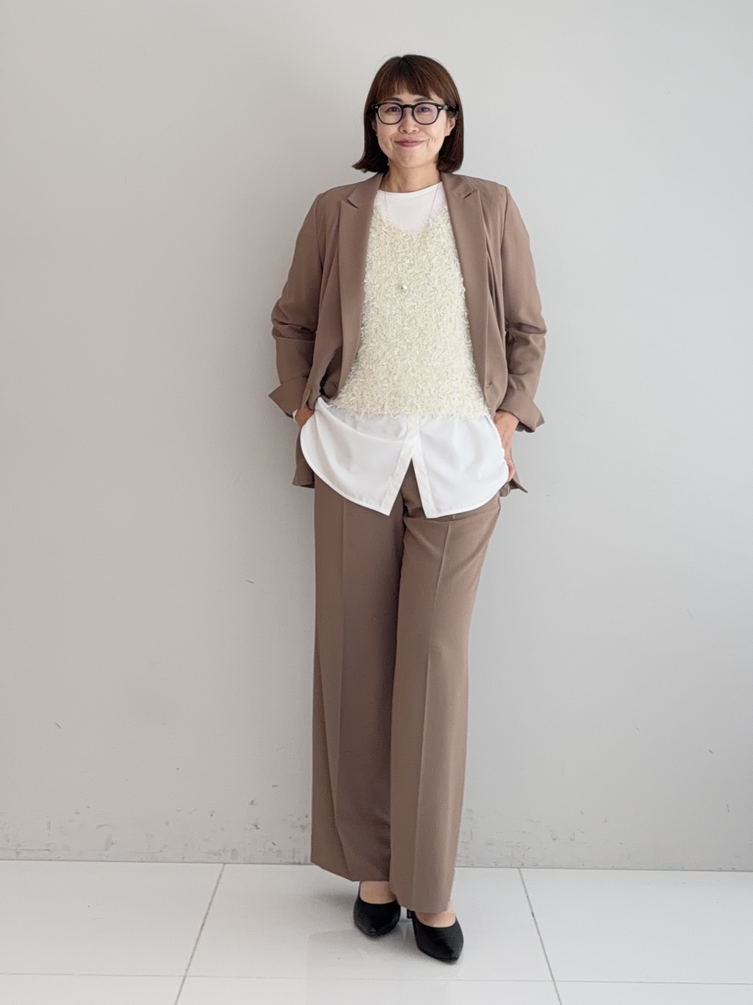 murayamaさんの「INDIVI｜【接触冷感/UVケア/着る日傘】ダブルジャケット」を使ったコーディネート