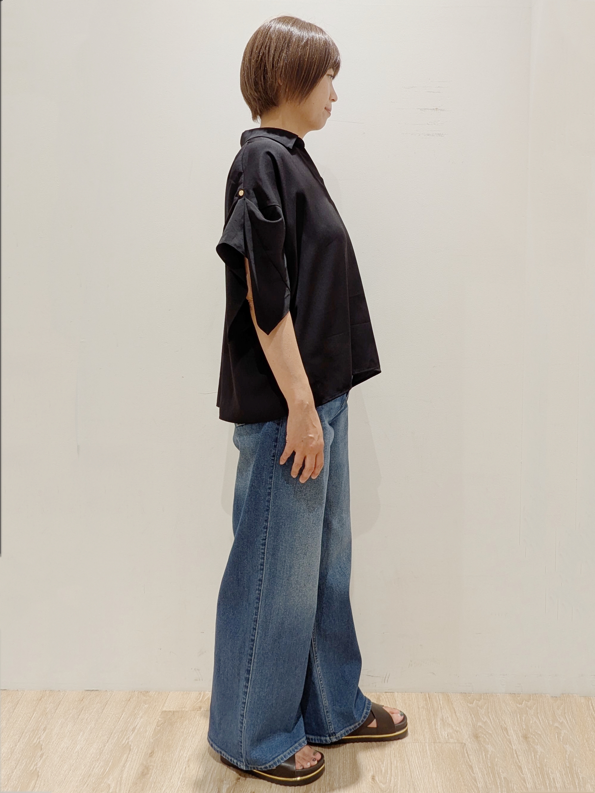 SHIMAKOさんの「OPAQUE.CLIP｜【UV／接触冷感／吸水速乾／】タックスリーブスキッパーブラウス《洗濯機OK》」を使ったコーディネート
