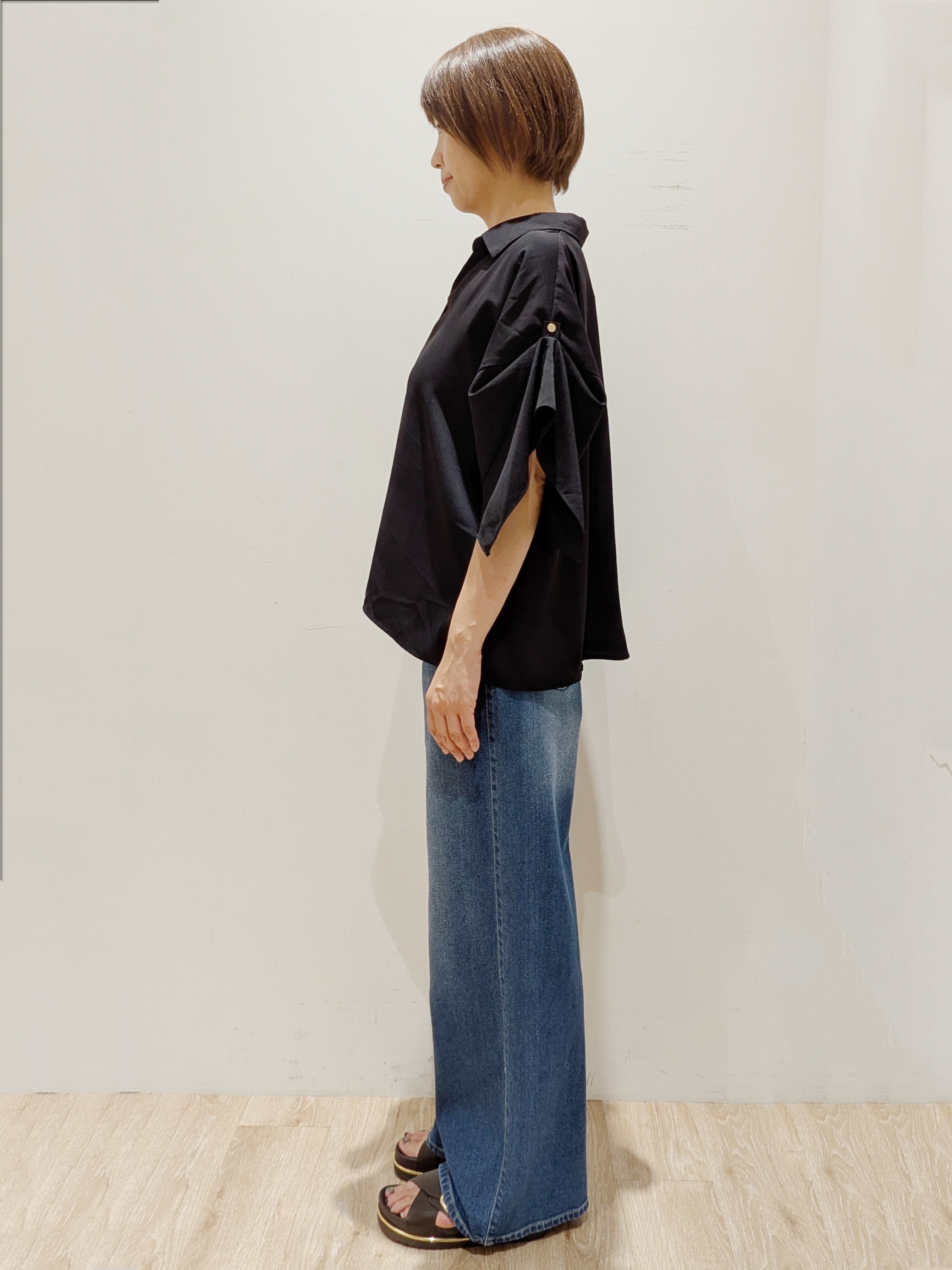 SHIMAKOさんの「OPAQUE.CLIP｜【UV／接触冷感／吸水速乾／】タックスリーブスキッパーブラウス《洗濯機OK》」を使ったコーディネート