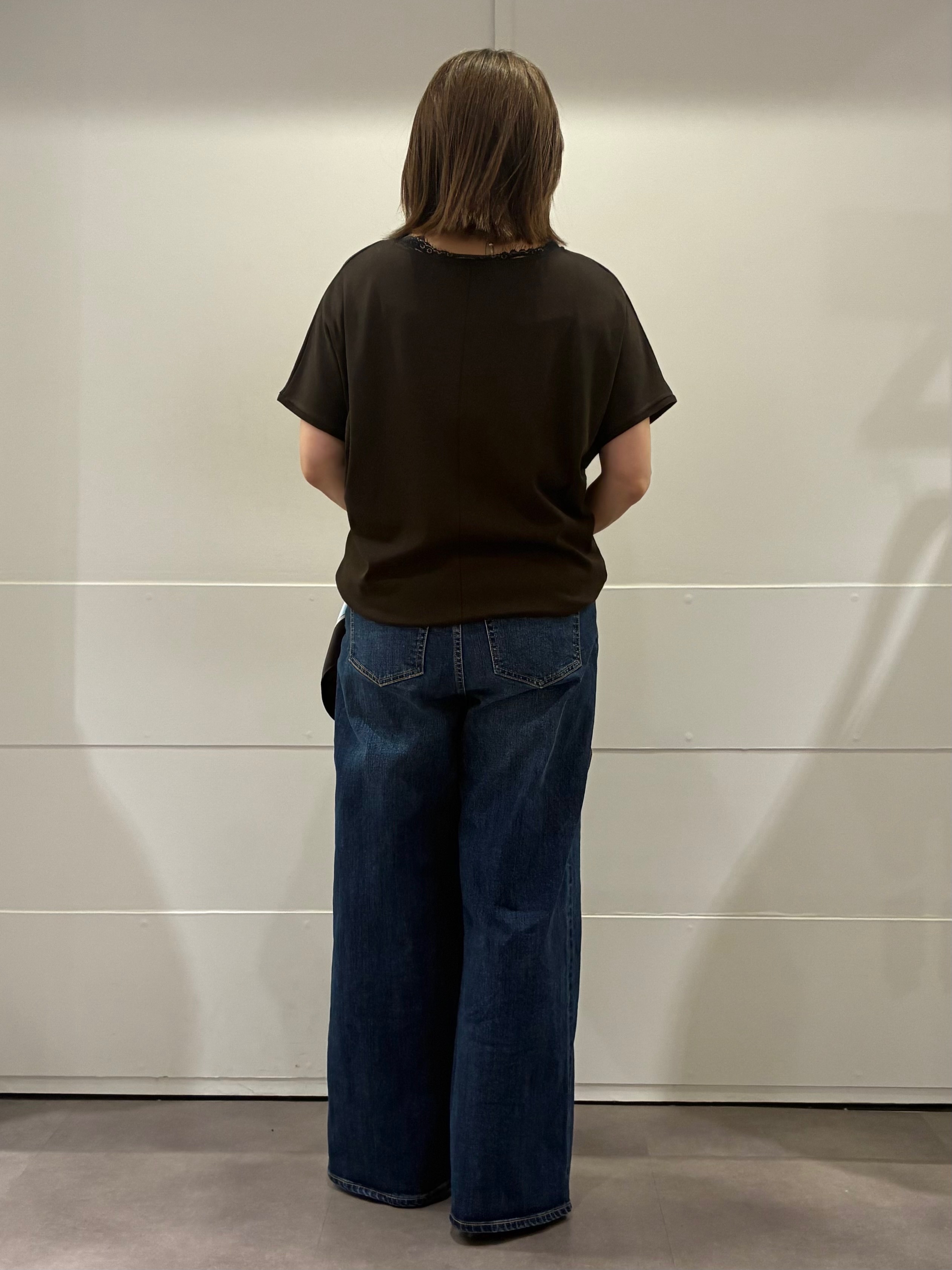ちいさんの「Reflect｜【二の腕カバー／手洗い可】ネックレース フレンチスリーブニット」を使ったコーディネート