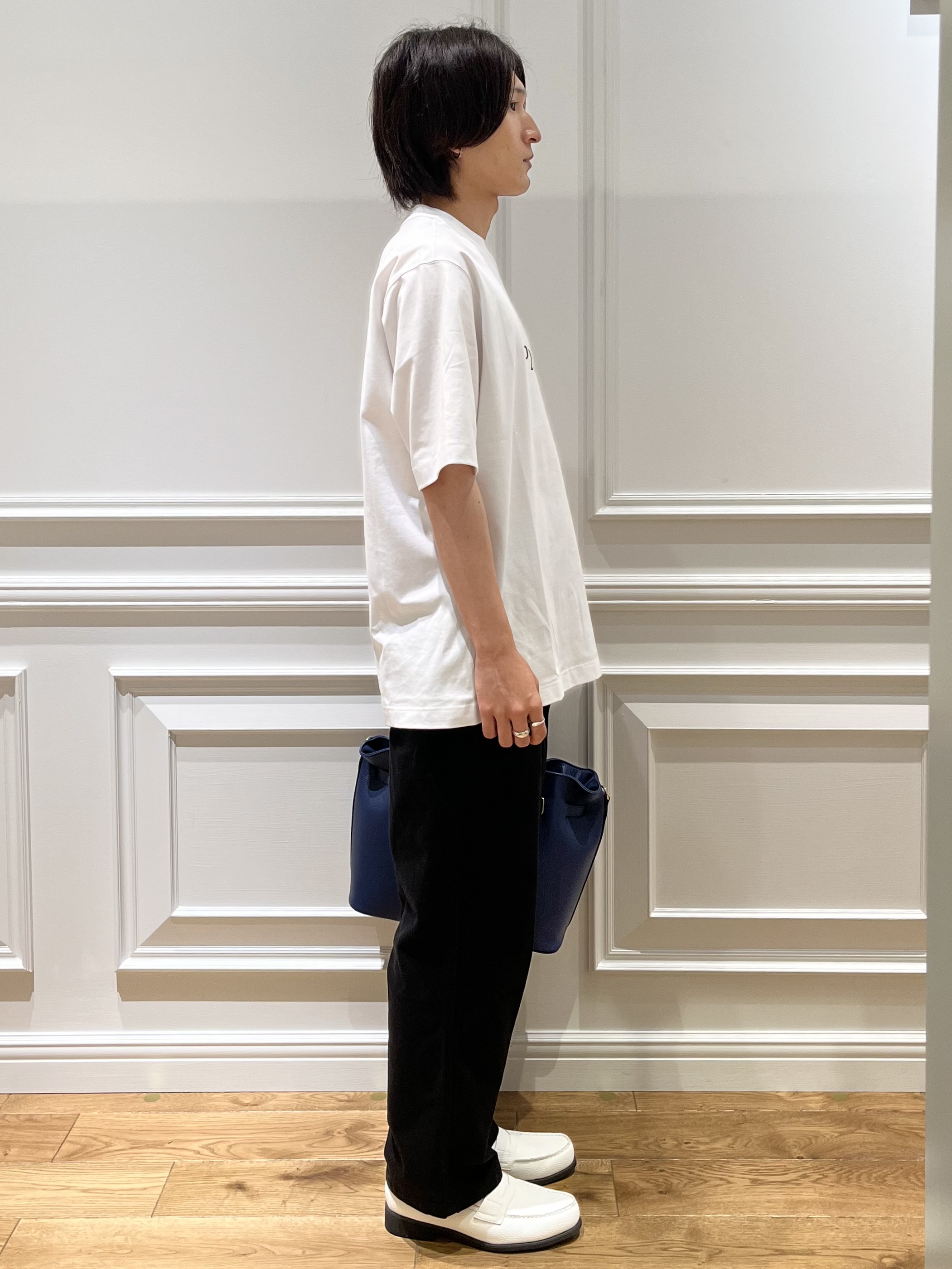 Watanabeさんの「DRESSTERIOR｜【接触冷感／UVカット／抗菌防臭／しわ防止】クールデオドラント ロゴTシャツ」を使ったコーディネート