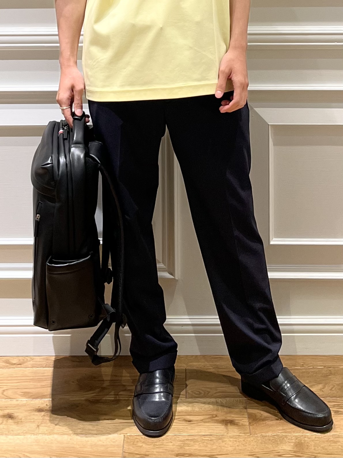 Watanabeさんの「DRESSTERIOR｜【接触冷感／抗菌防臭／消臭】ICE CLEAR COTTON フロッグオーバーフィットTシャツ」を使ったコーディネート