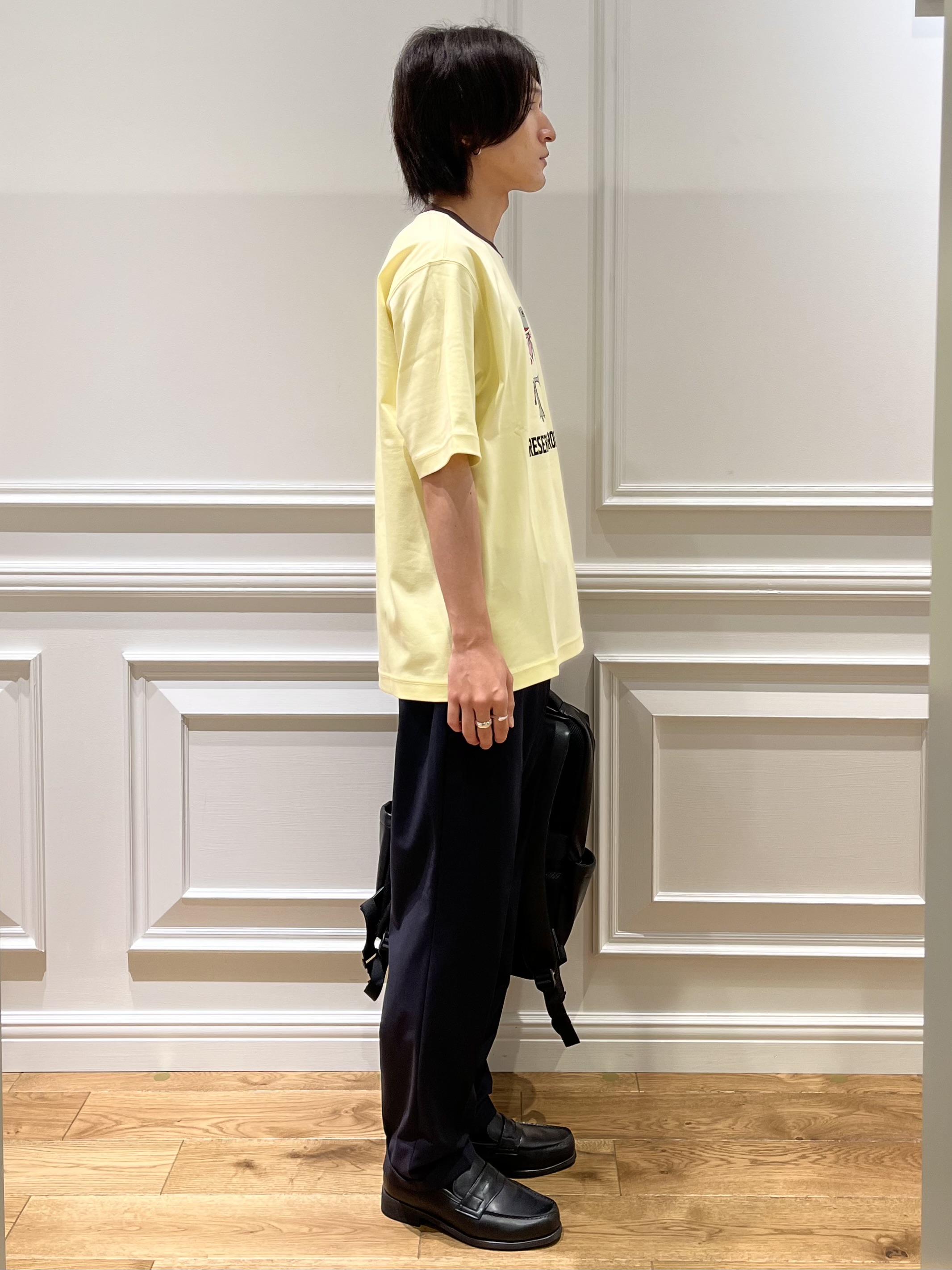 Watanabeさんの「DRESSTERIOR｜【接触冷感／抗菌防臭／消臭】ICE CLEAR COTTON フロッグオーバーフィットTシャツ」を使ったコーディネート